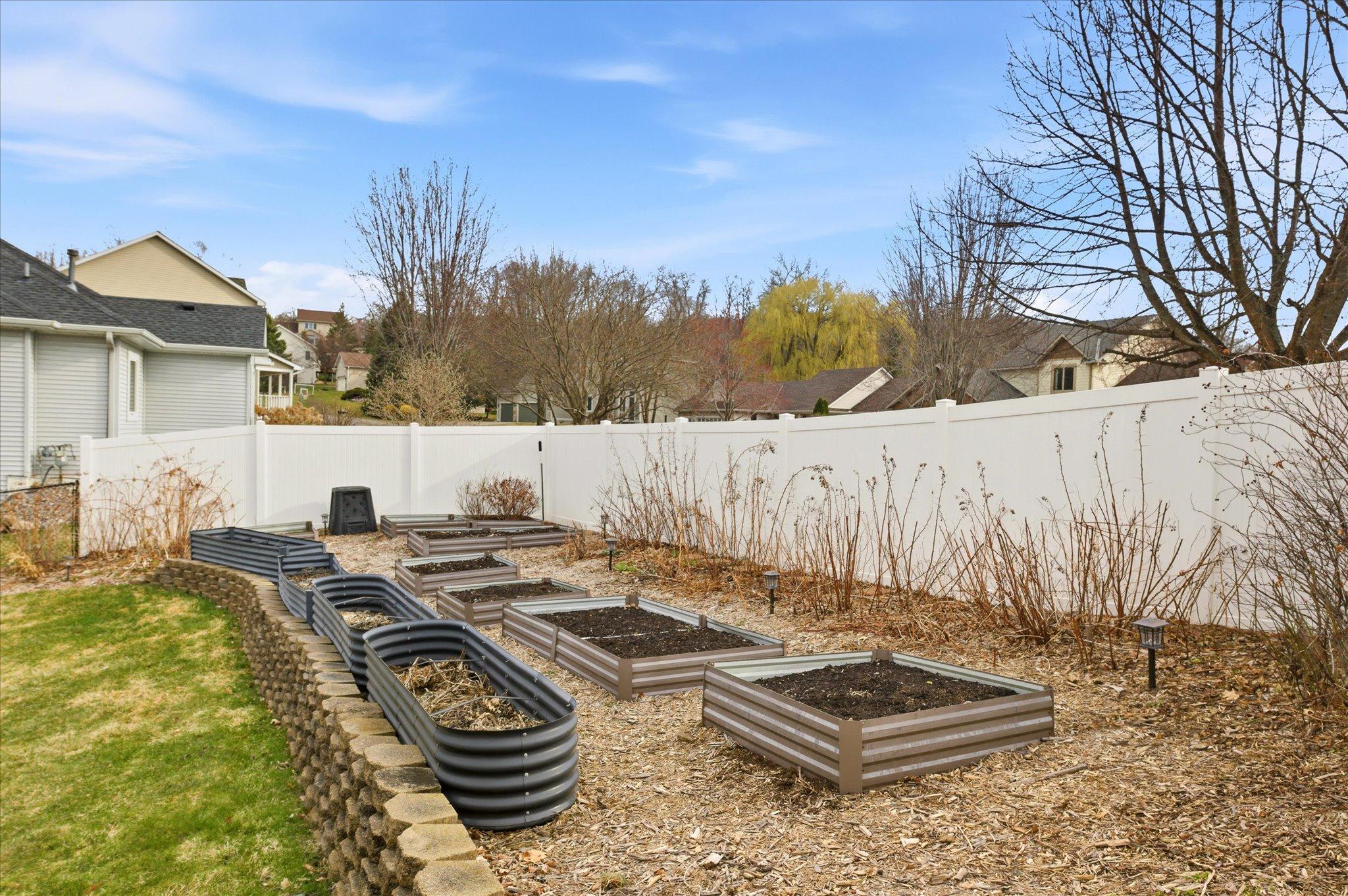 Raised BedRaised Bed Gardens - Strawberries, Raspberries, Blue Berries and Grapes