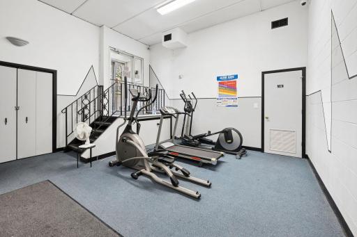 Cancel your gym membership, this is included! They have treadmills, weights and bikes. Take a swim and work out then enjoy the sauna. Separate Men's and Women's locker rooms too!