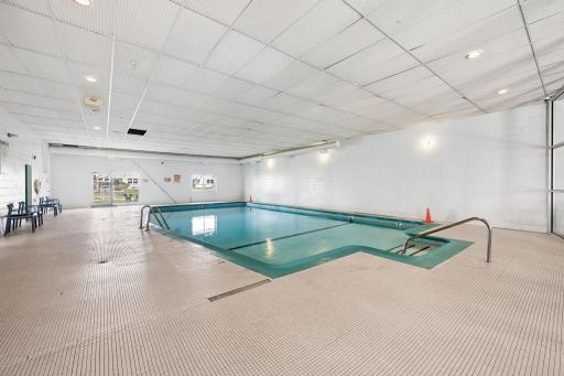 A well maintained pool area, there is also a party room that can be rented that is just outside the pool room.