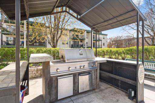 Shared grill on the main patio is covered so you can grill in any weather!