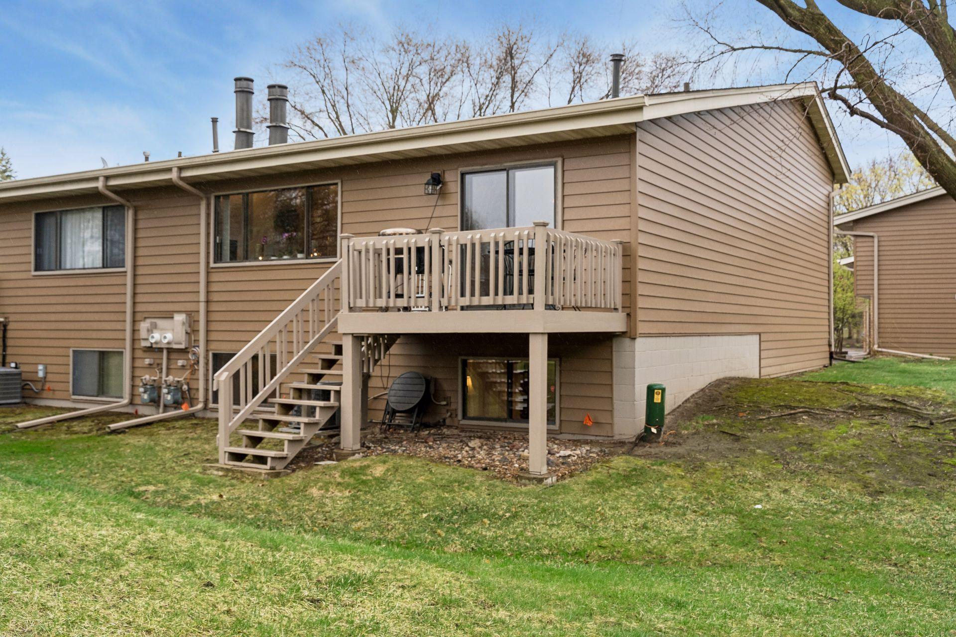 Sliding glass doors to private deck