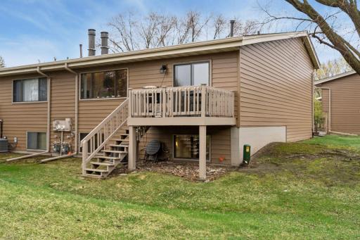 Sliding glass doors to private deck