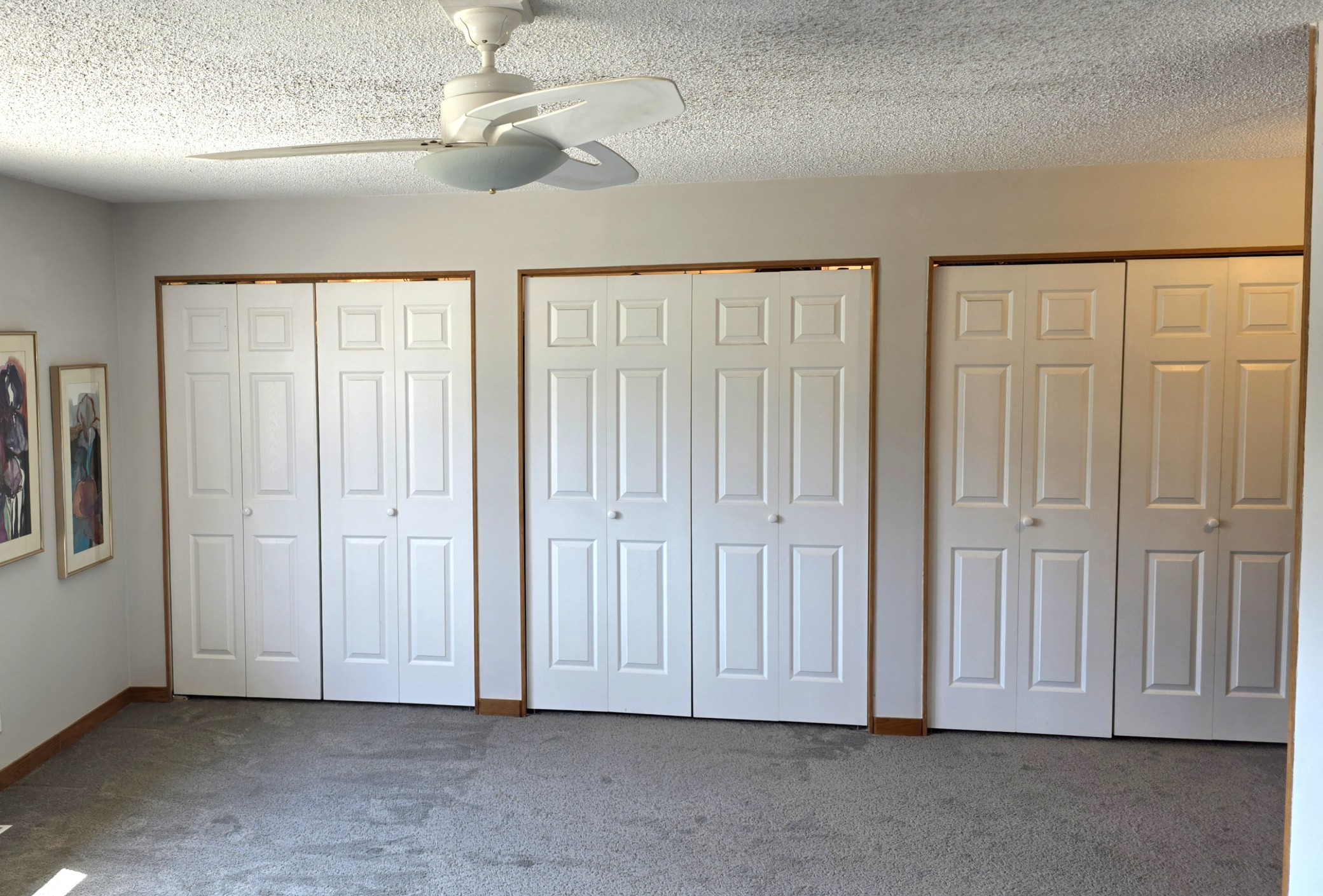 Deep double closets space in main suite
