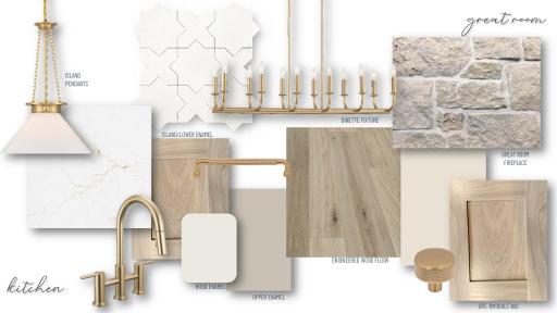 Kitchen and great room design selections.