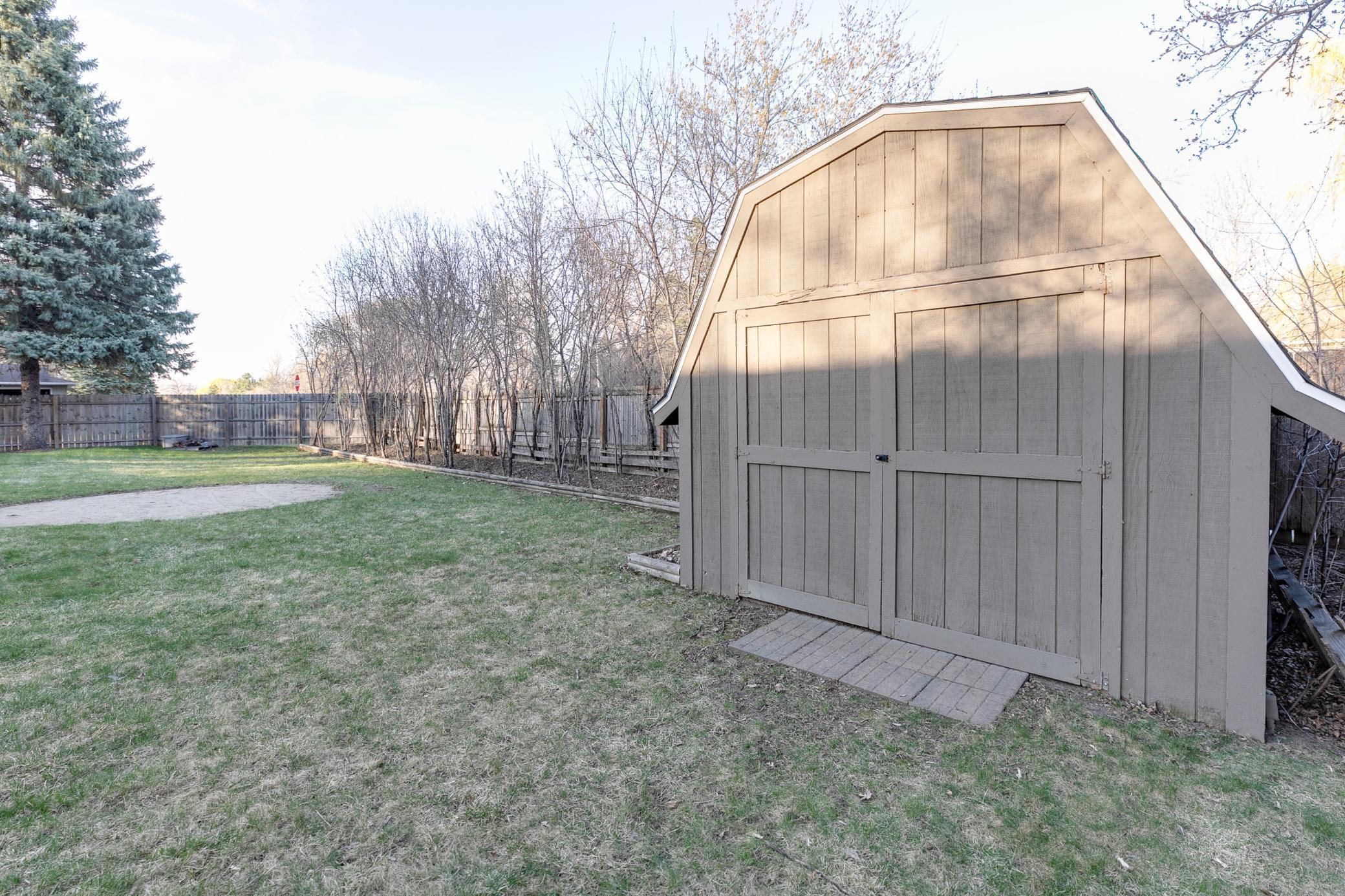 The shed is equipped with lighting and a power supply