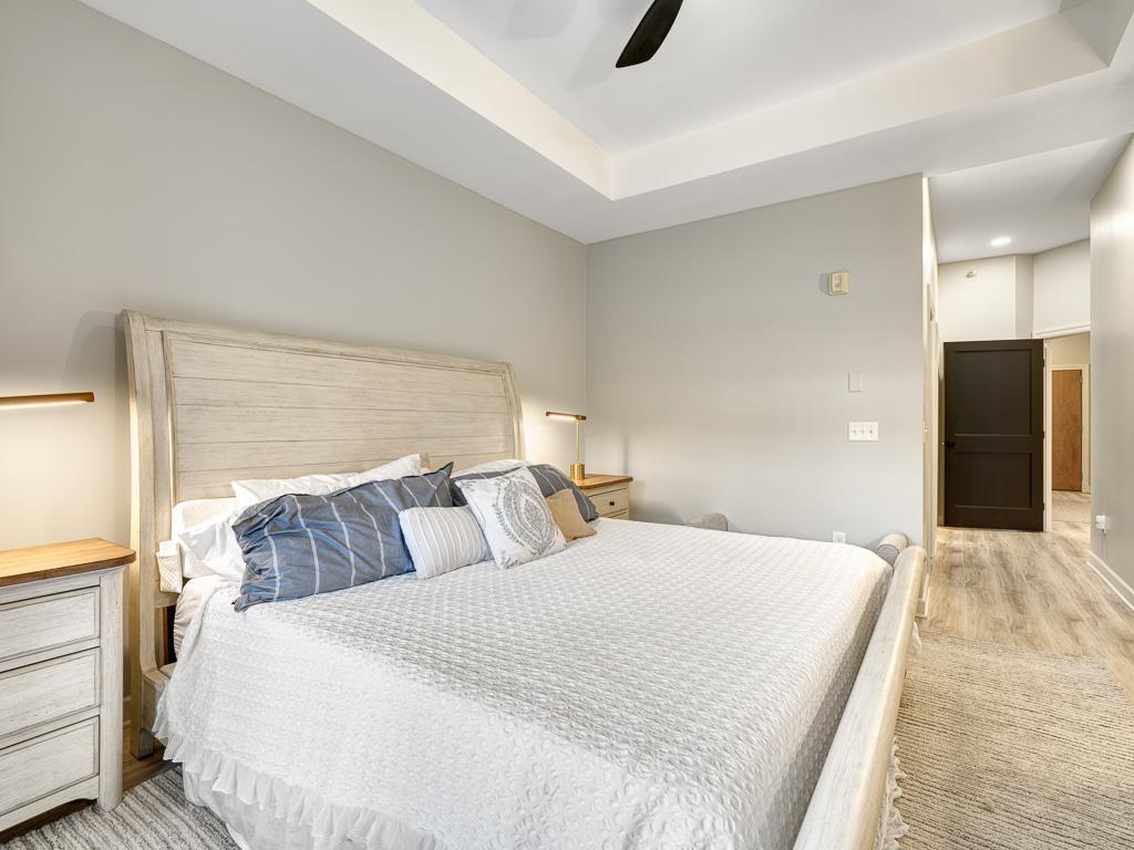 Tray ceilings create visual interest