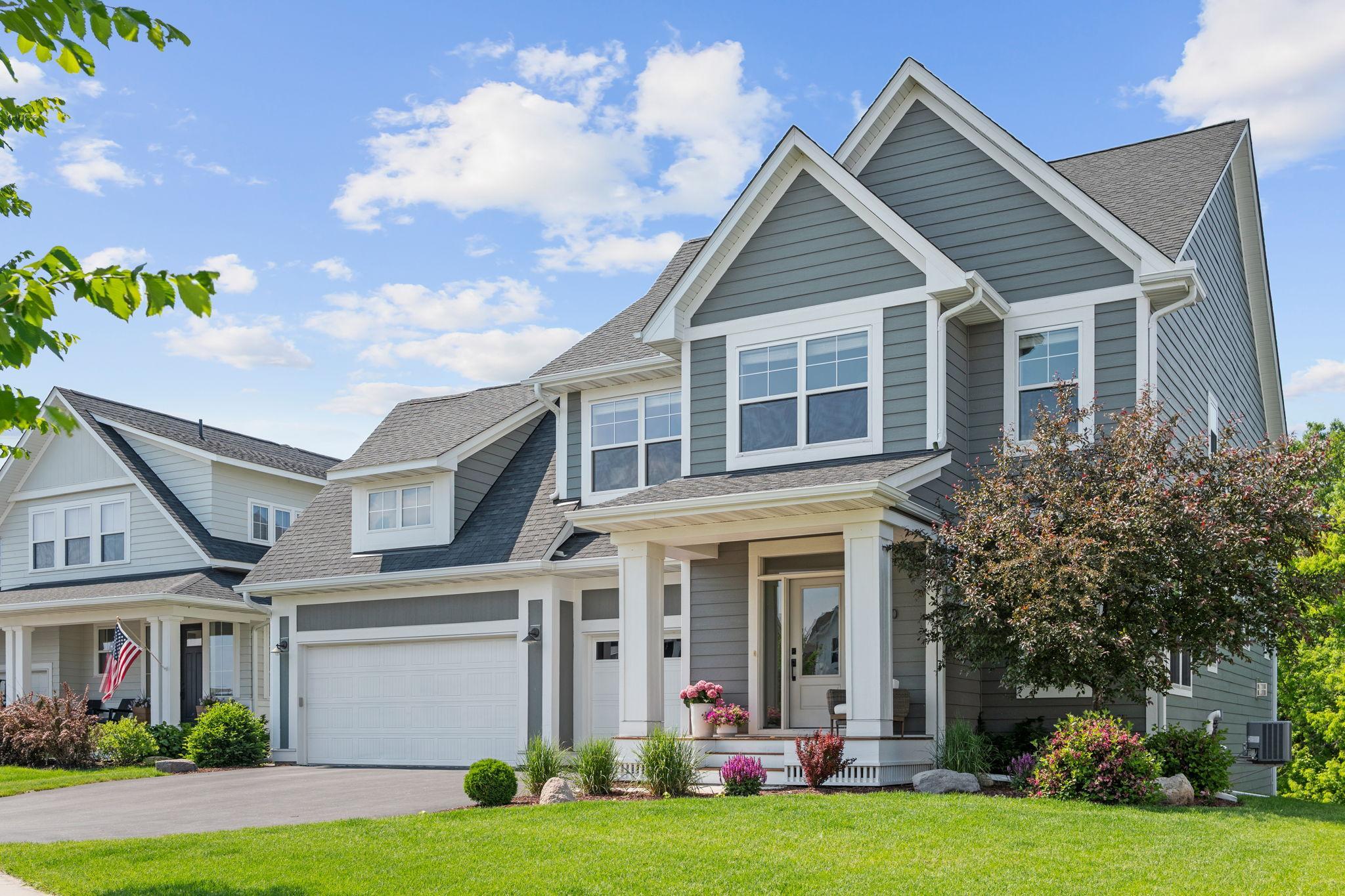 Home is wrapped in Hardie siding