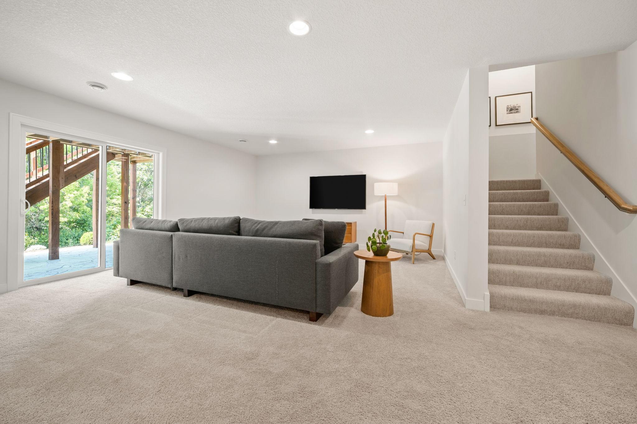 Family Room features wide open space, great for play or entertaining!