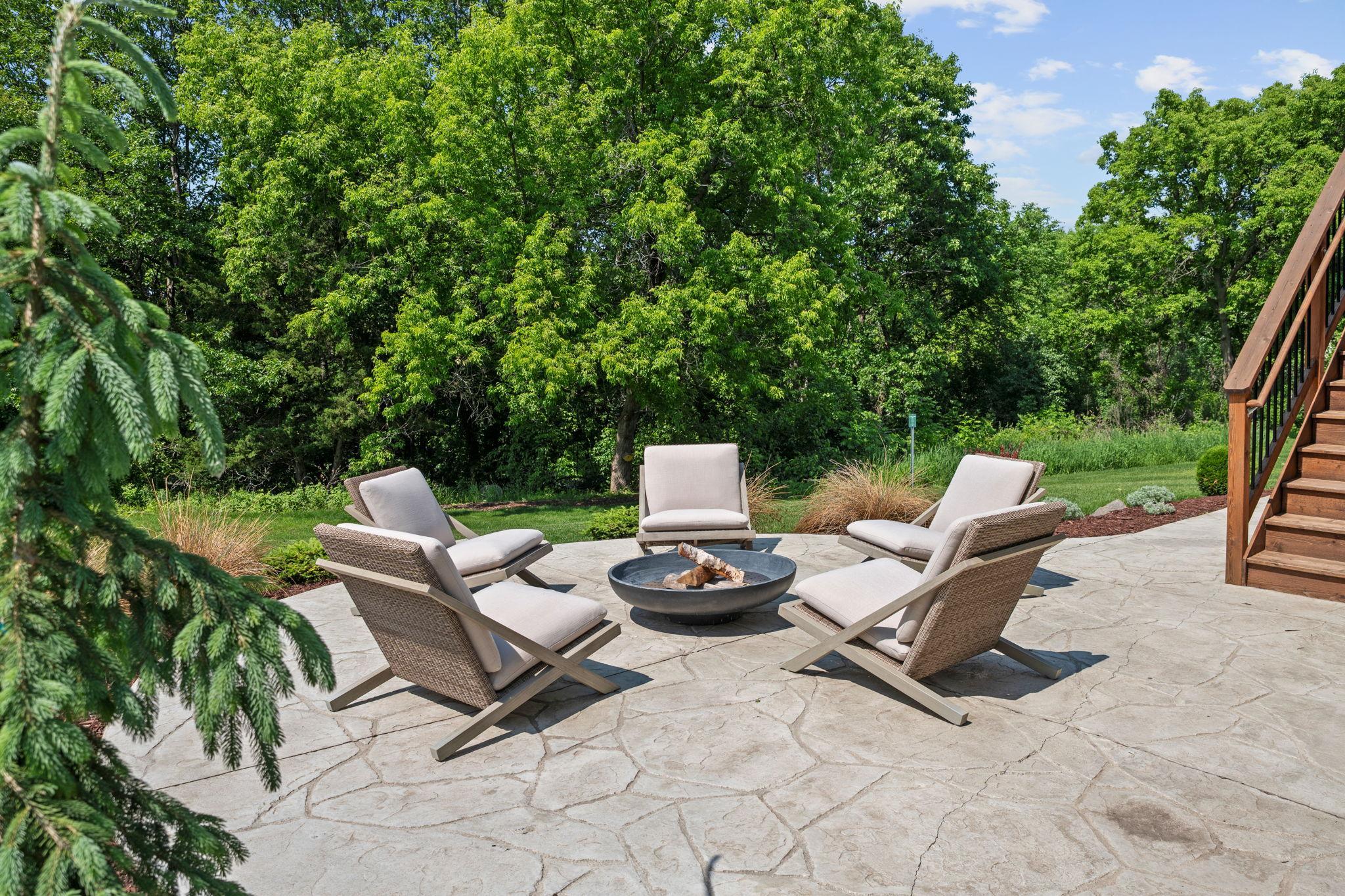 Decorative stamped concrete patio