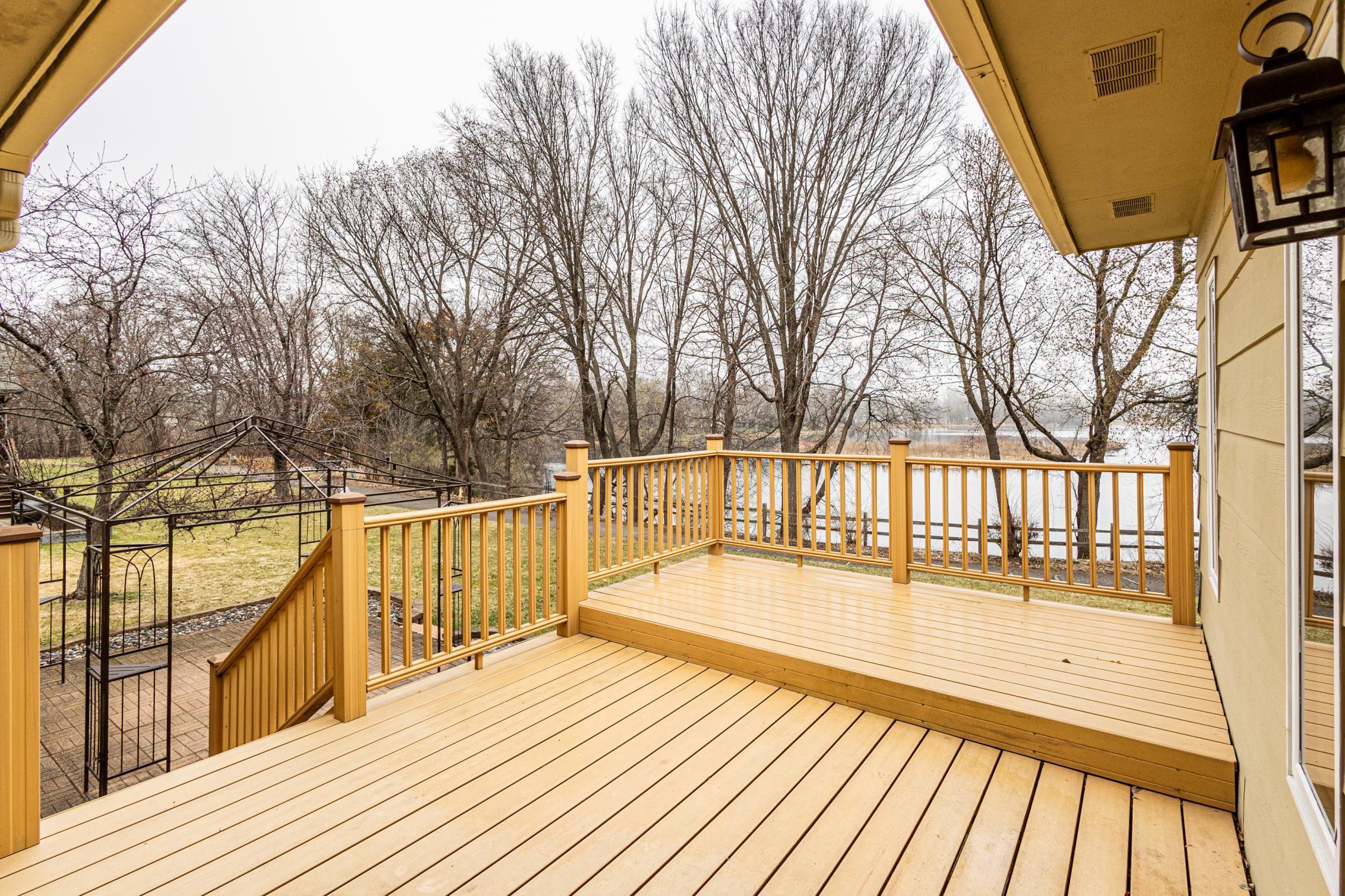 Great deck overlooks Mill Pond