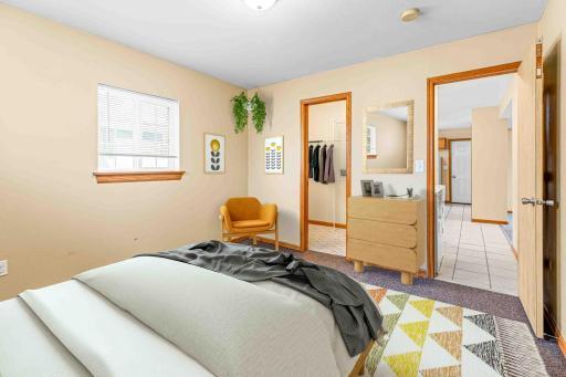 Virtual Staging - Lower unit primary bedroom
