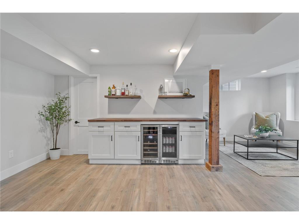 Lower level Bar with walkout to backyard
