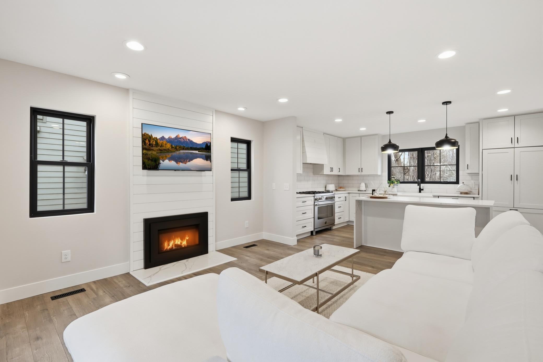 Cozy gas fireplace