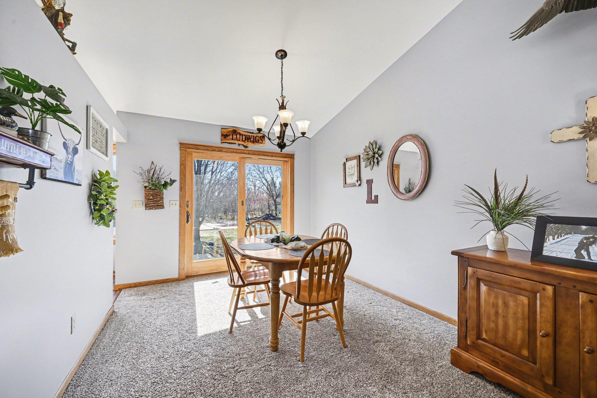 Dining area to upper (future) deck