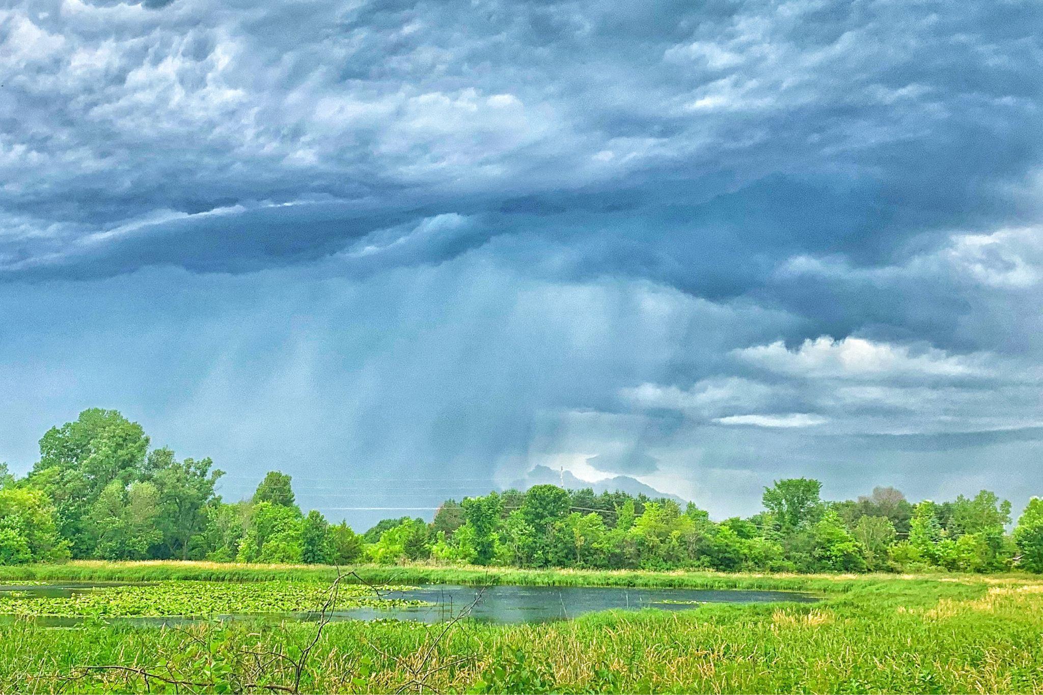Rain on Horizon over the Pond