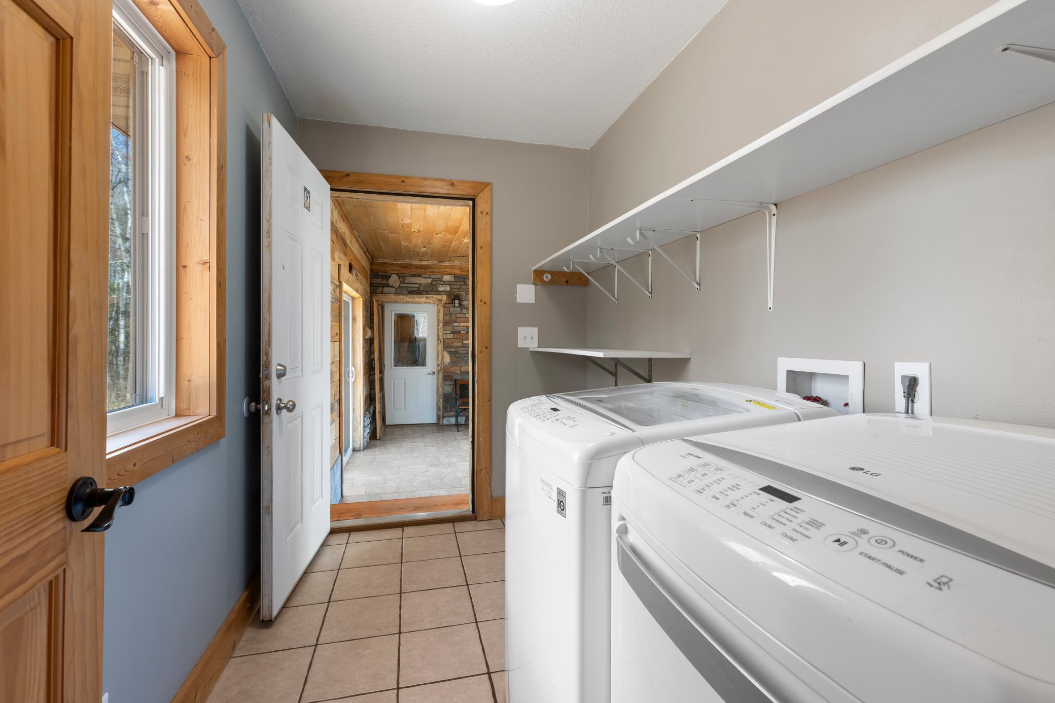 walk thru Laundry room to breezy way and garage