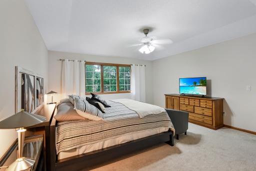 The primary ensuite offers relaxation and a touch of luxury with a whirlpool tub ~ note the trayed ceiling!