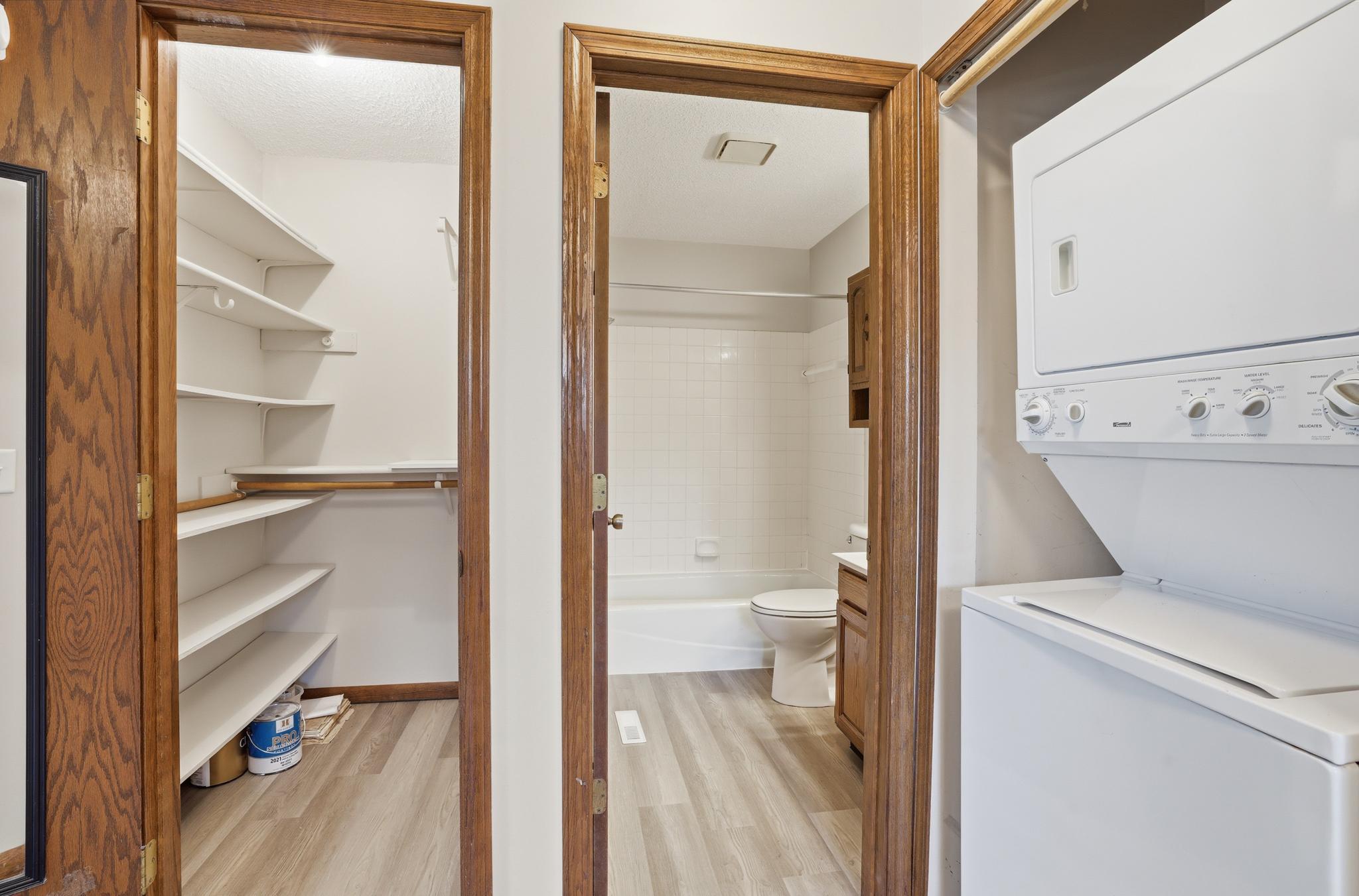 new flooring in bathroom and pantry