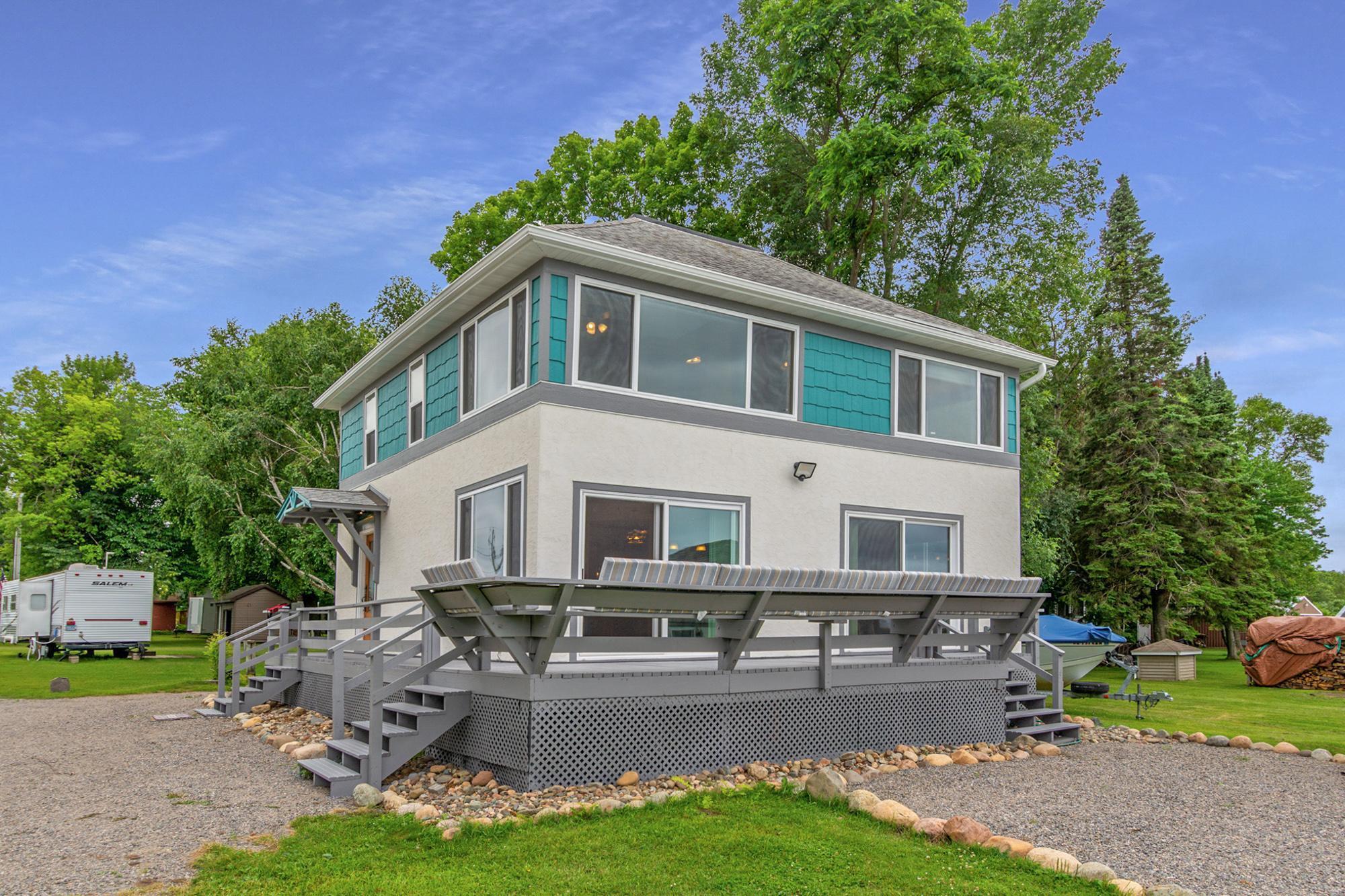 Cushioned seating lakeside