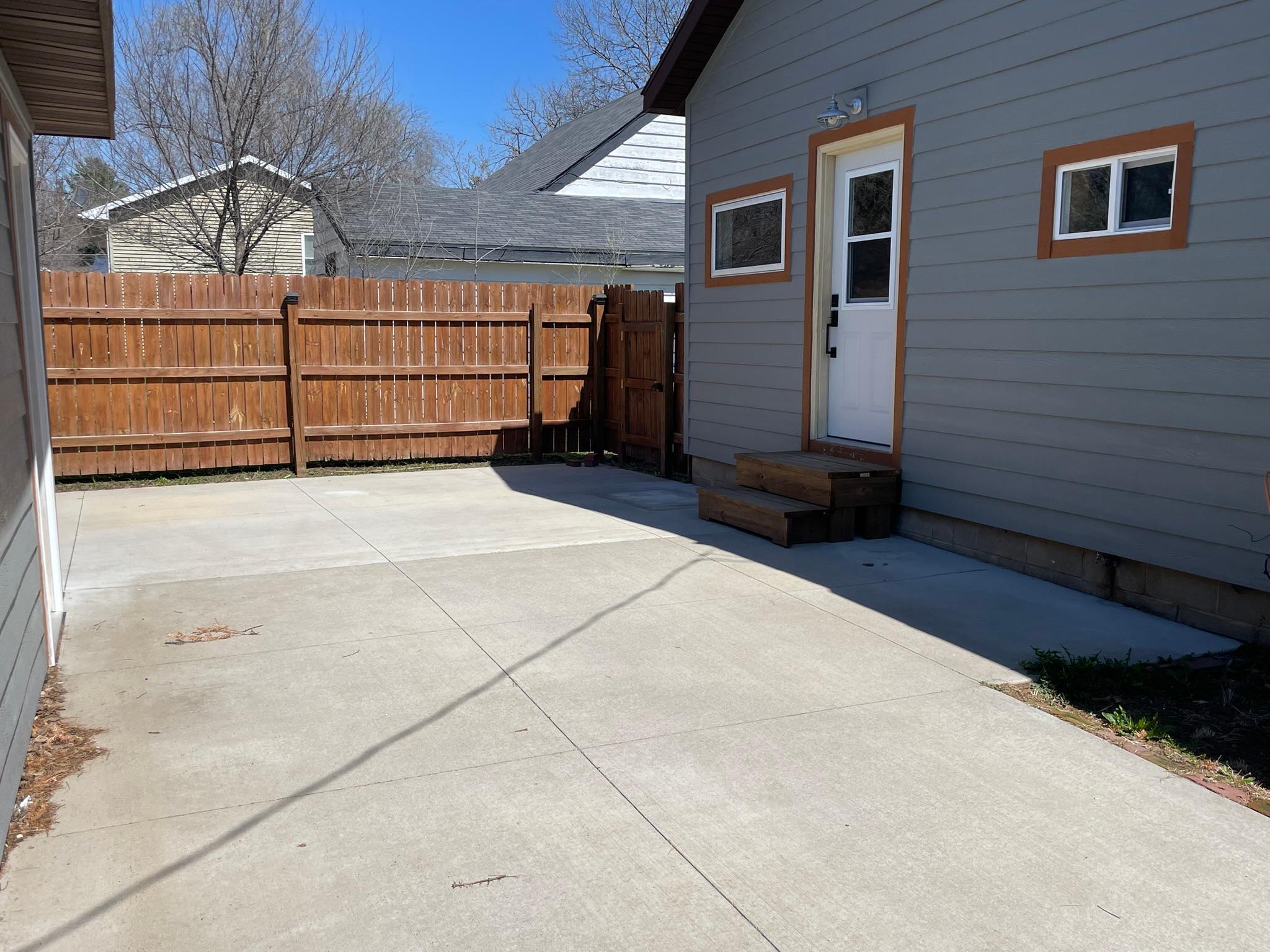 Great rear concrete patio!