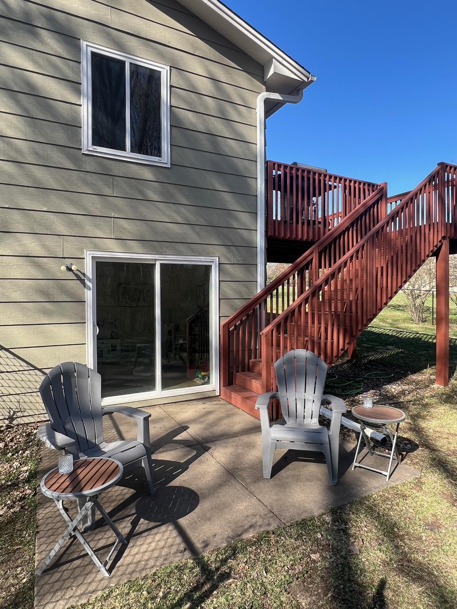 A walk-out patio from the lower level is an awesome amenity for this split-level home. Lots of outdoor living spaces to enjoy the privacy and quietness of this terrific home and lot.