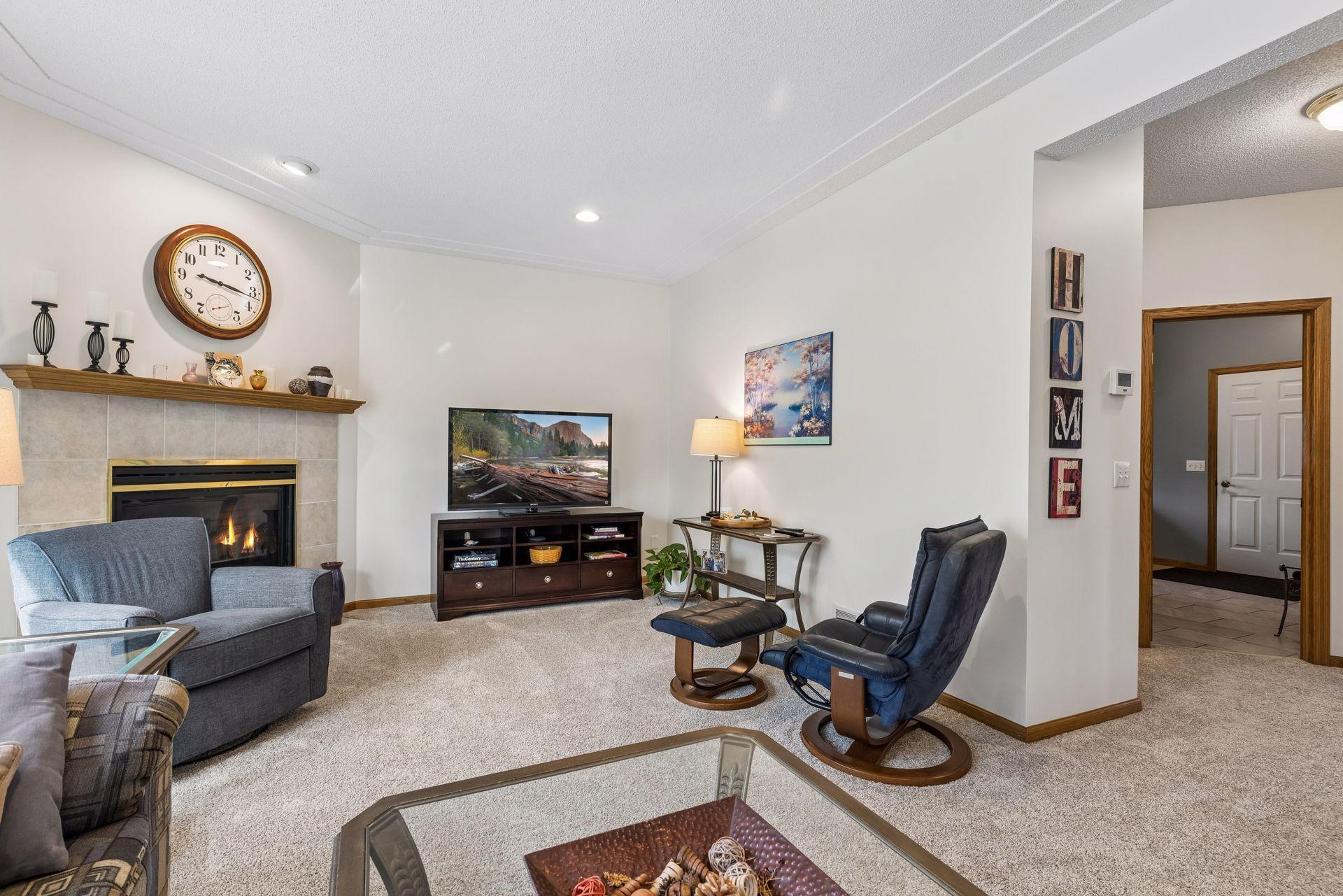 Gas fireplace with the ease of a simple switch—warmth and ambiance instantly.