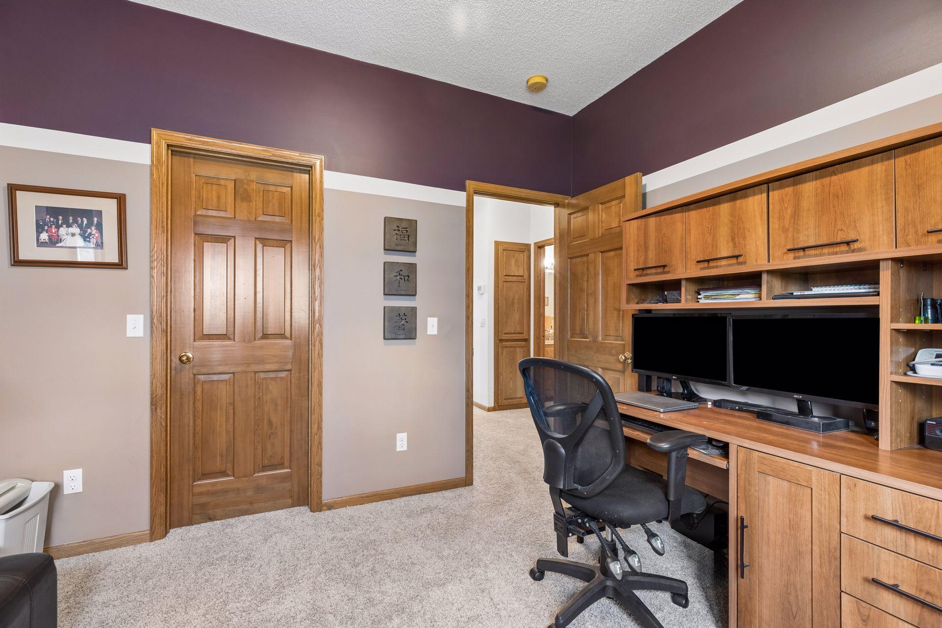 Another view of the main-level bedroom with a large closet.