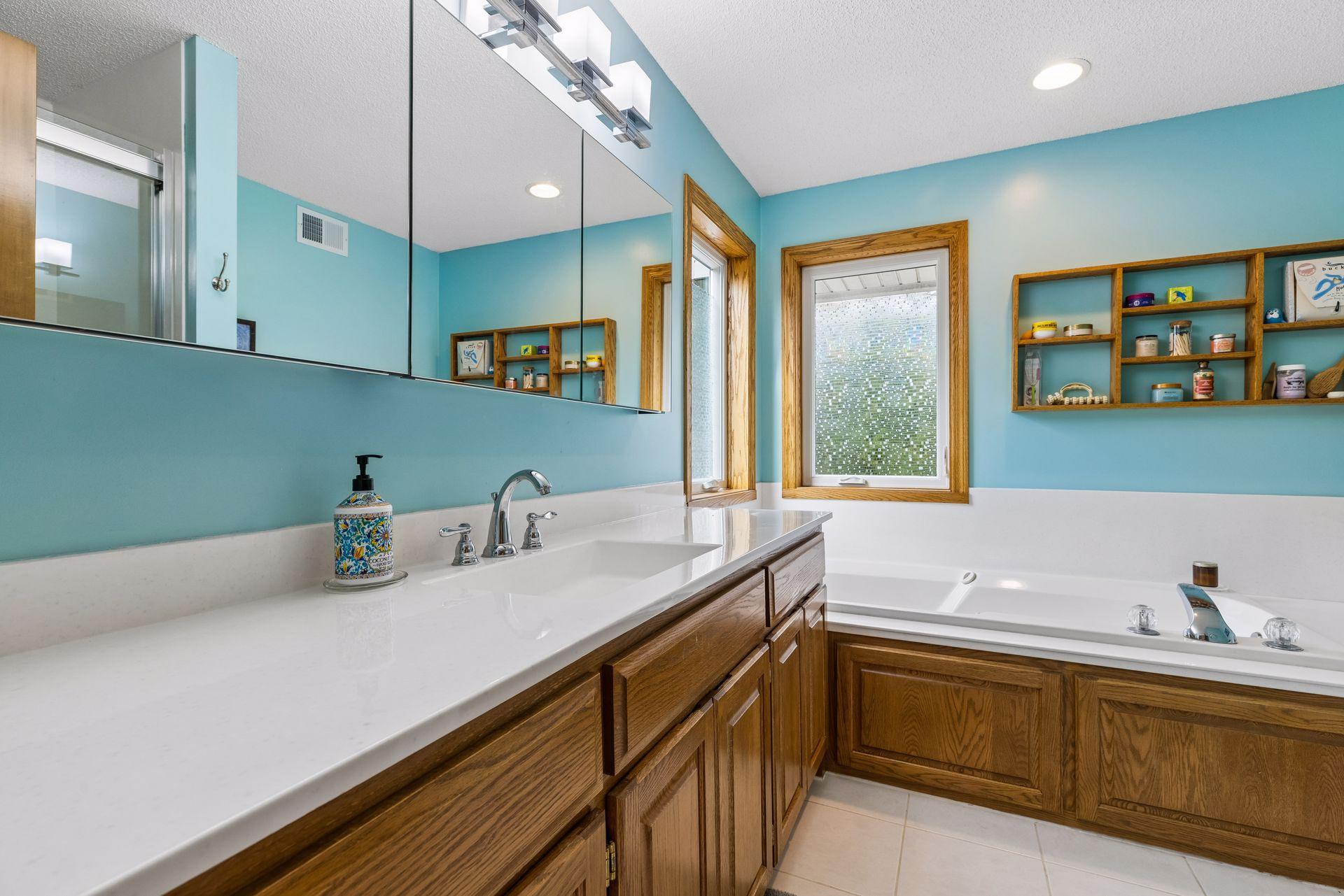 Updated bathroom with a fresh, modern feel.