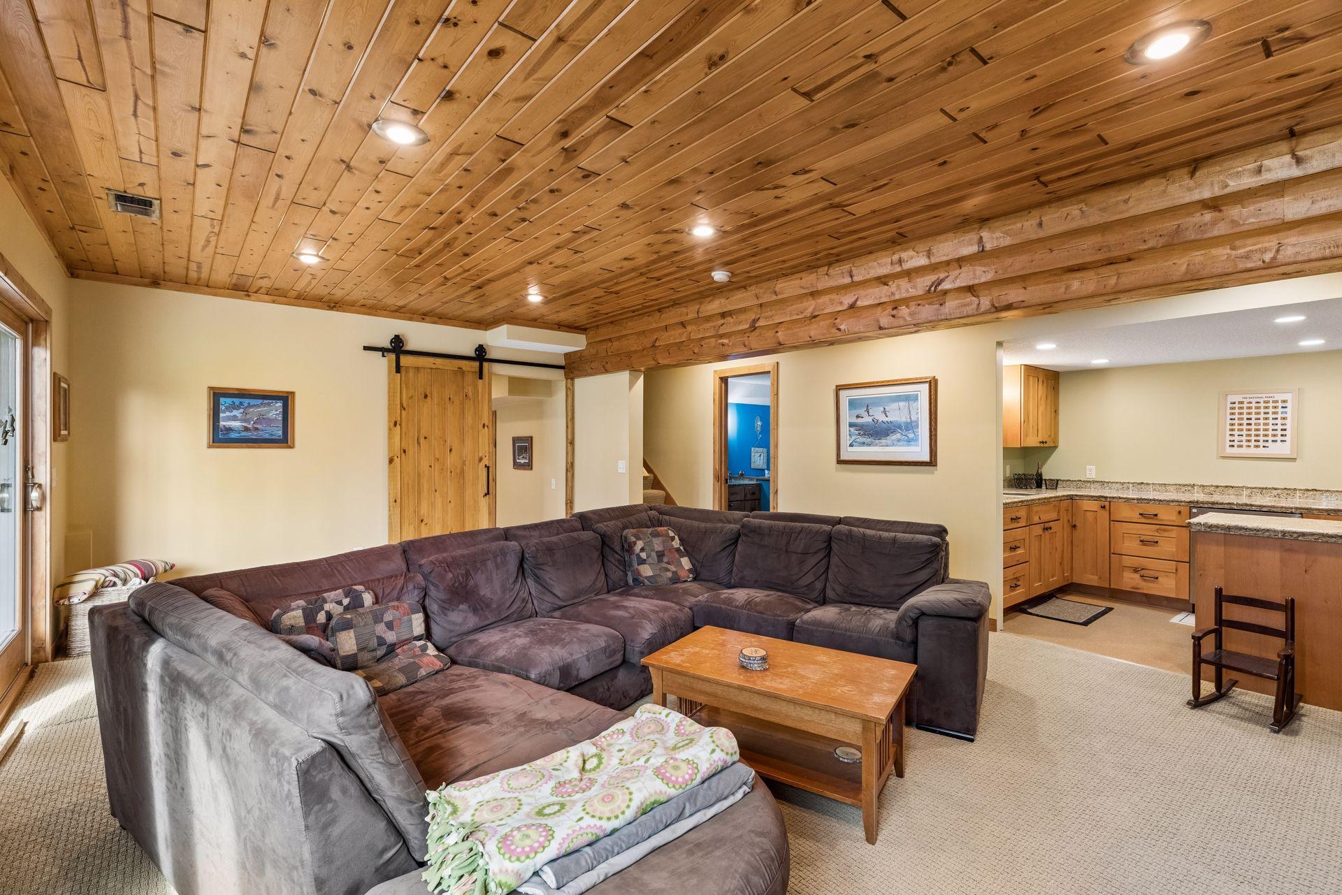 Spacious bedroom off the lower-level family room.