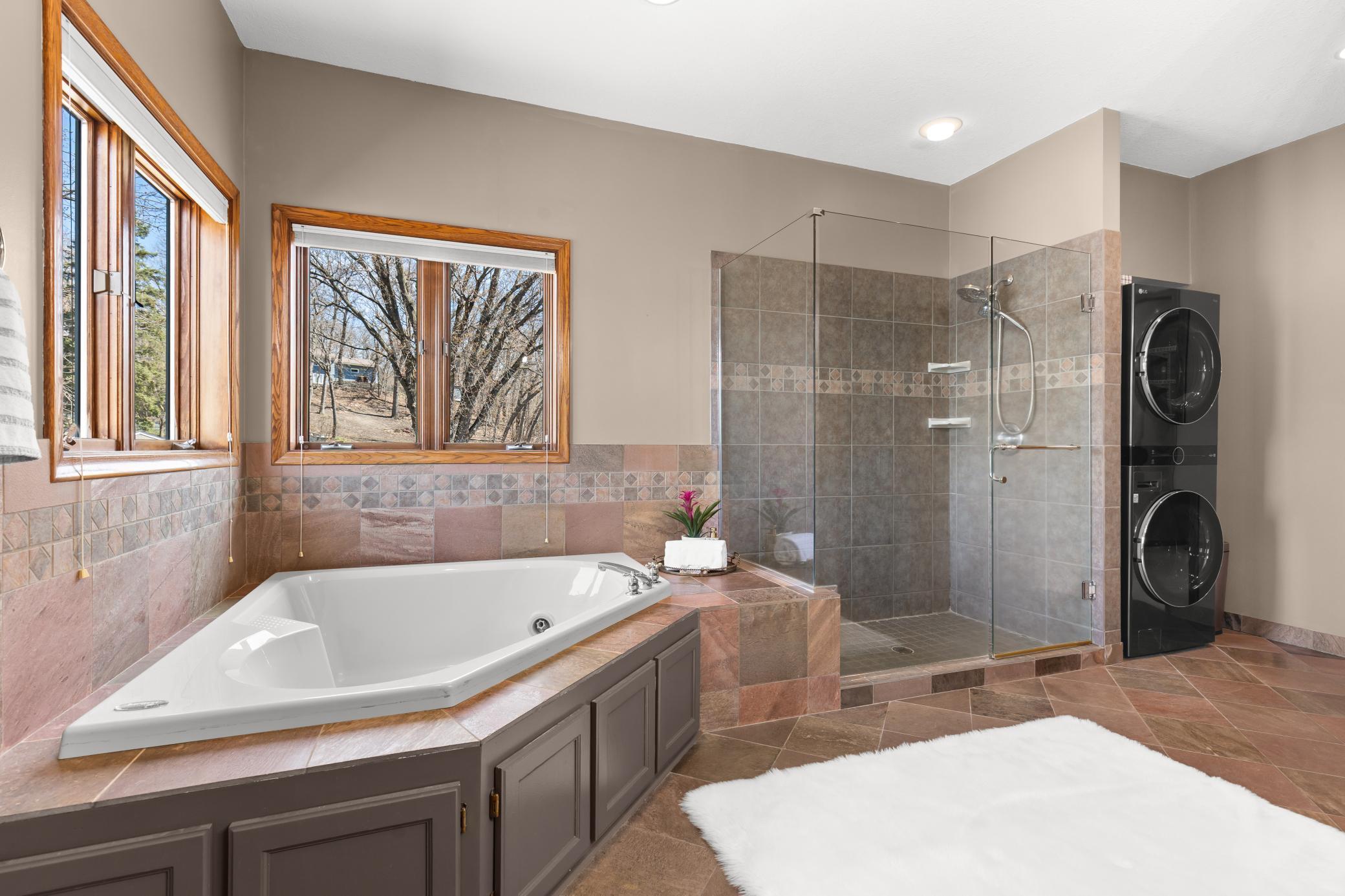 Primary Bath Tub and Shower