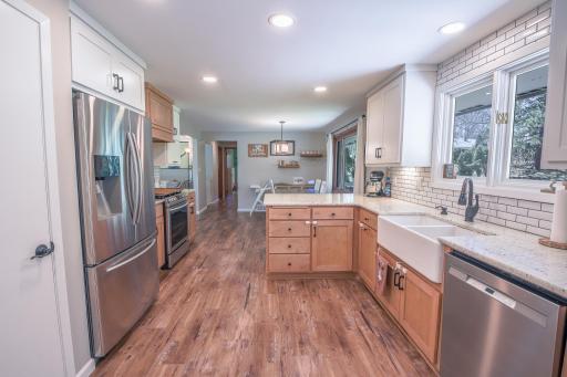 Warm wood-tone cabinetry with lasting charm.