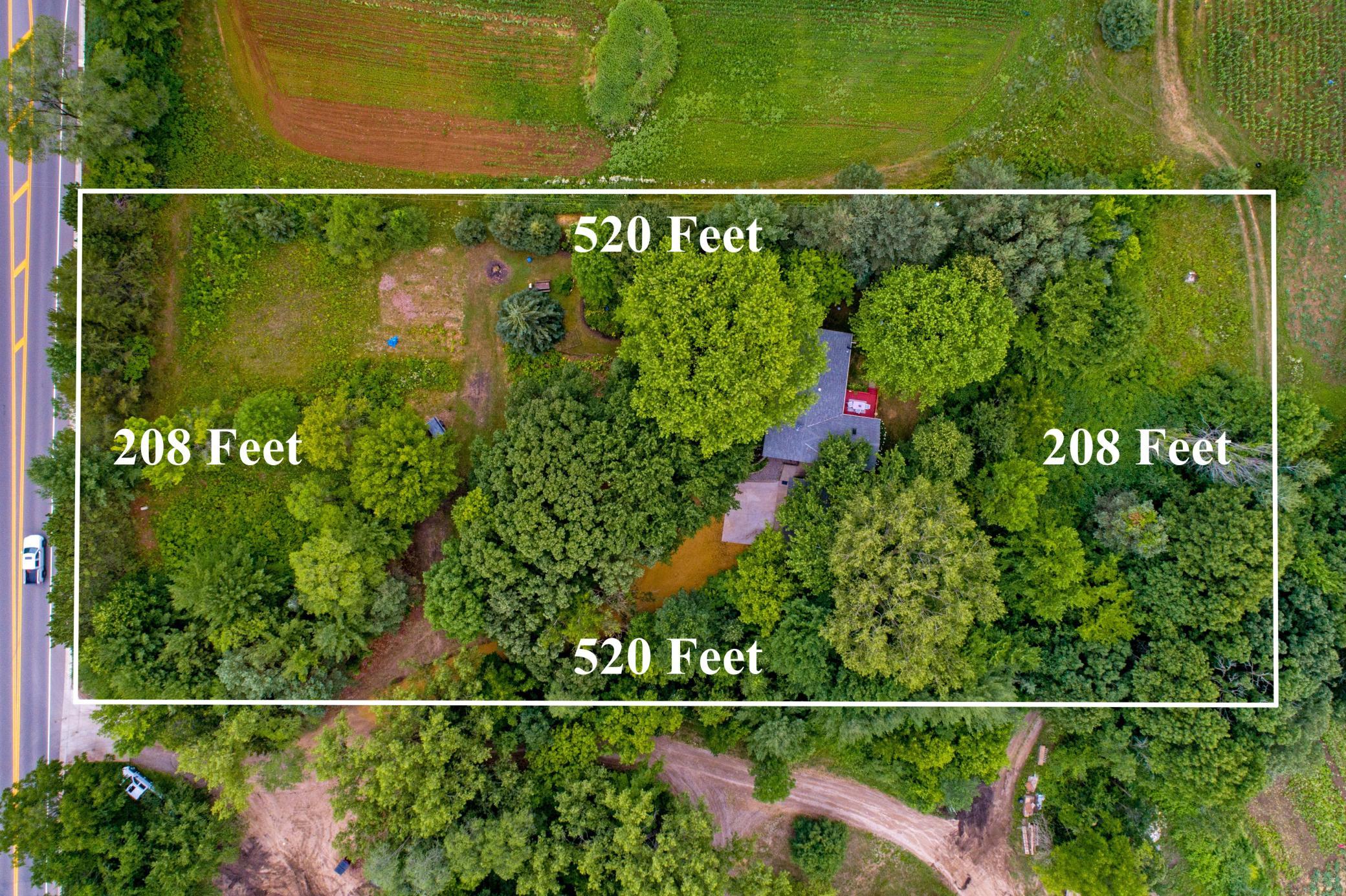 Aerial view of 6570 So. Robert Trail 2.5 acre parcel.