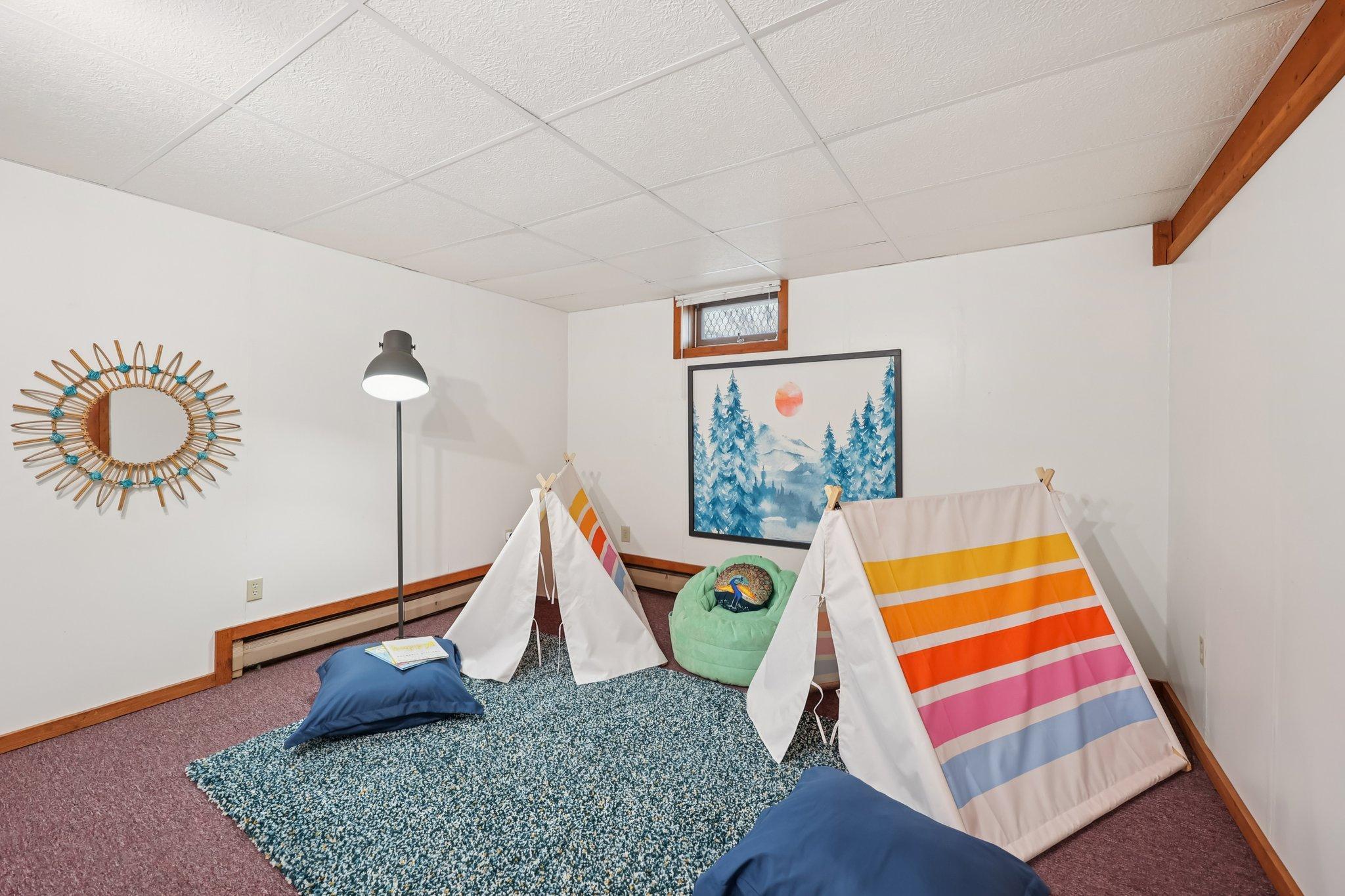 Lower level amusement room