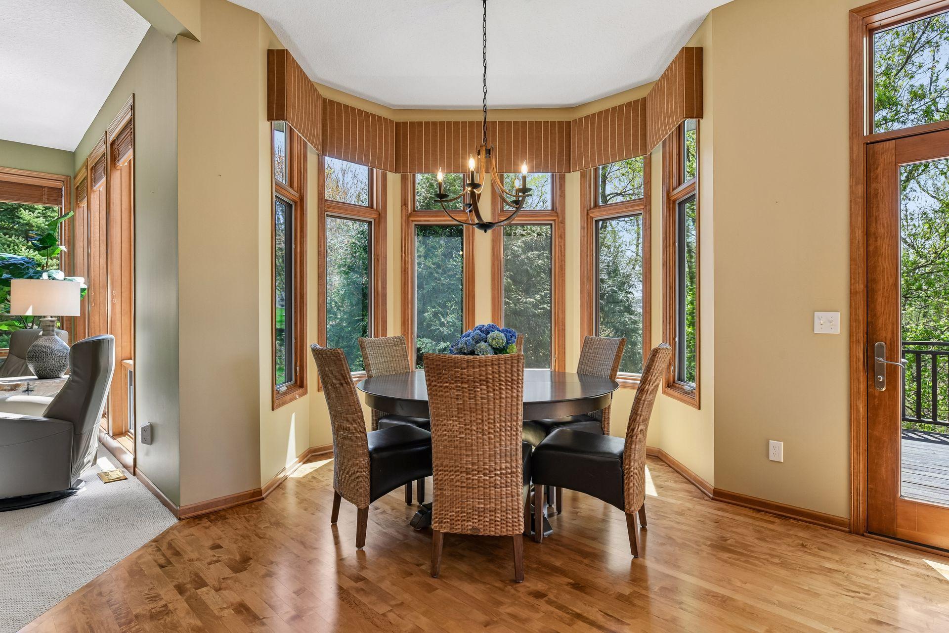 The informal dining room is a great space for morning breakfasts and quiet evening meals.