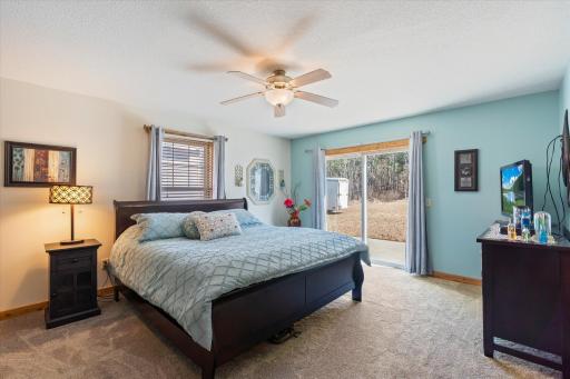 Master Bedroom with patio door leading to patio in back yard