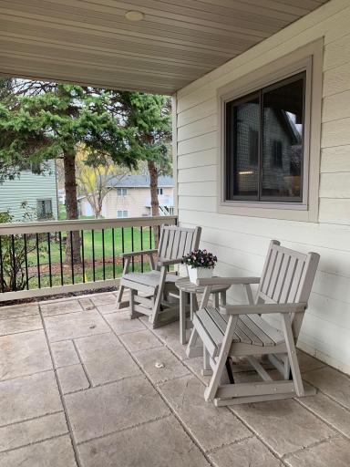 Enjoy the outdoors even in the rain on the covered front porch