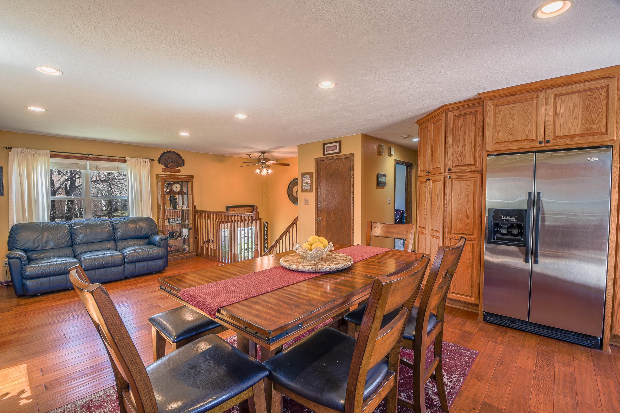 Expansive windows allow natural light to flood into this home.