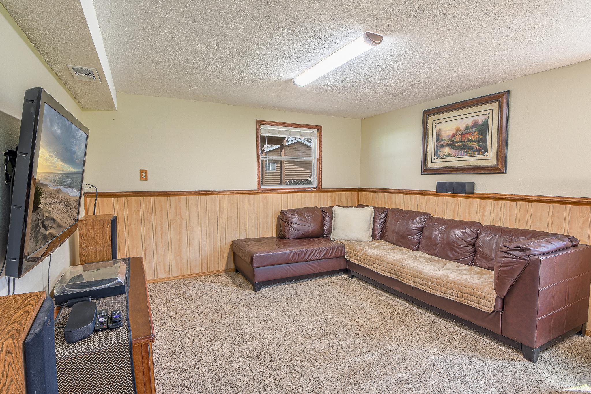 Spacious lower level living.