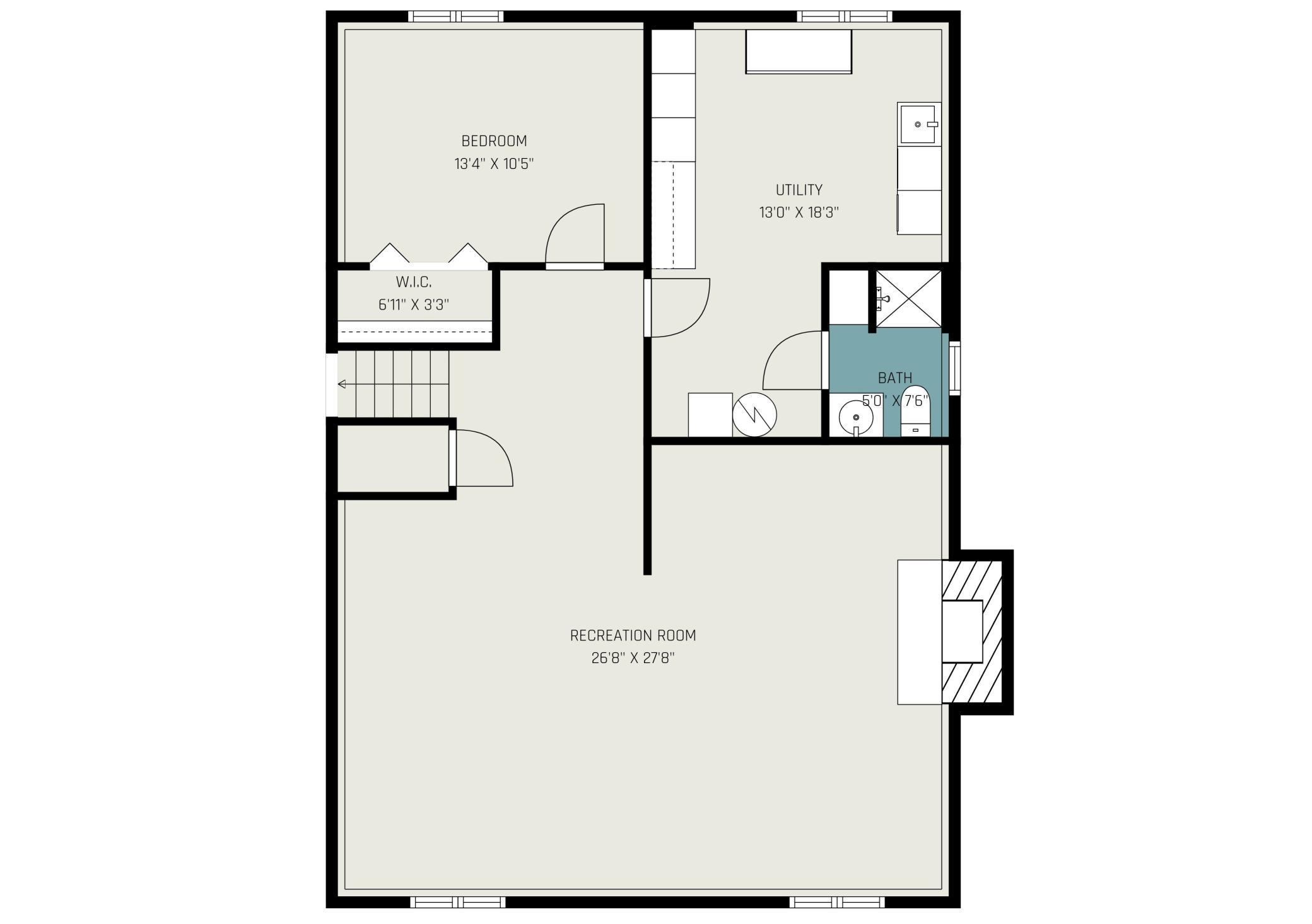 Lower level floor plan