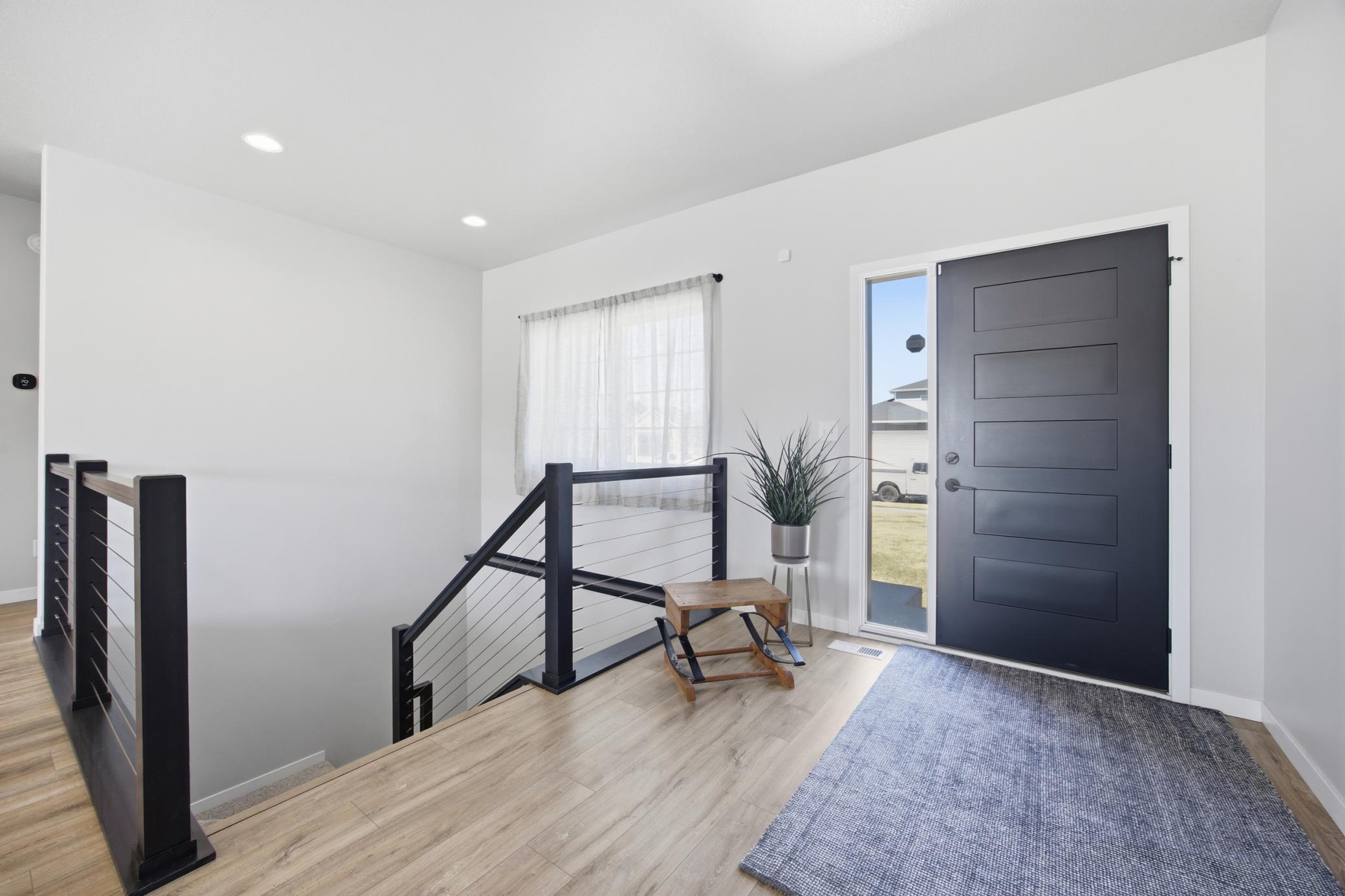 Custom Cable Stair Railing in Foyer