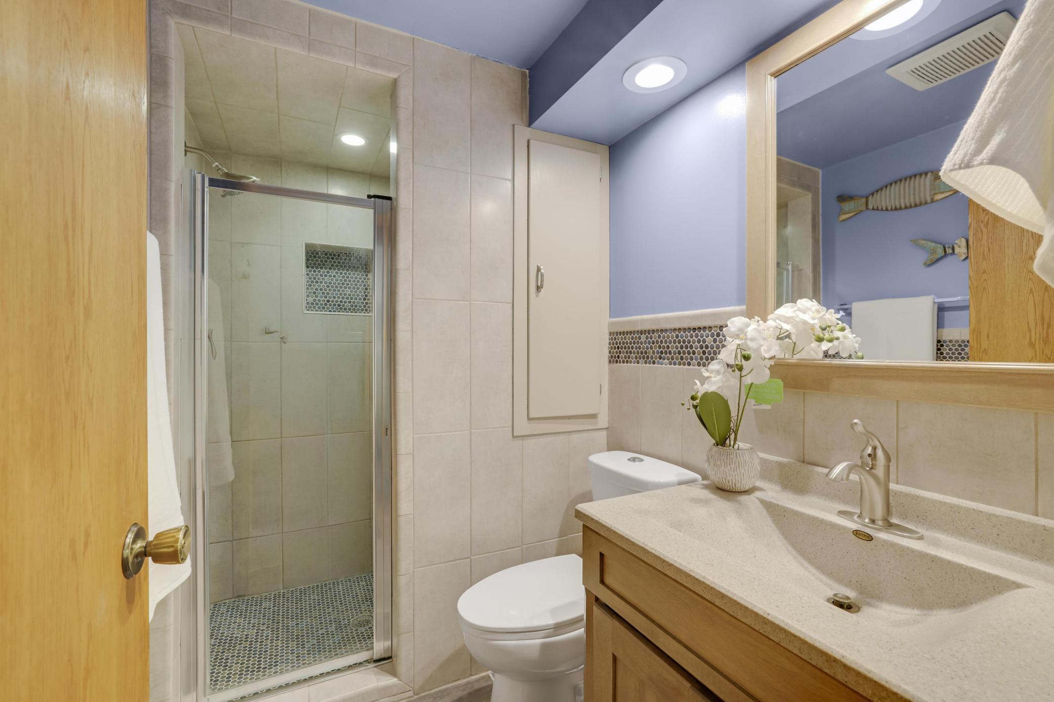 Lower Level bathroom with tiled heated floors