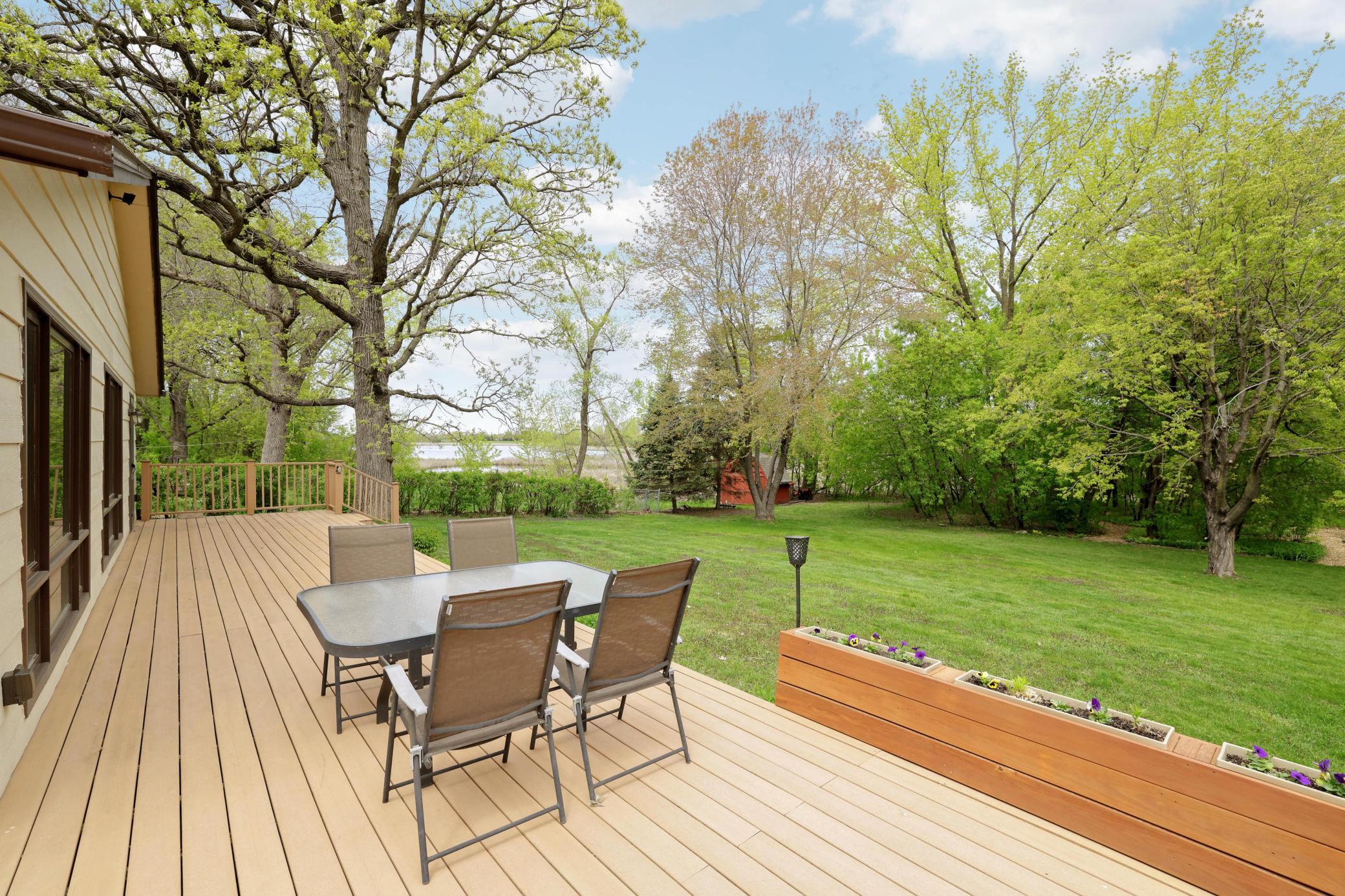 Enjoy views of the water from the deck.