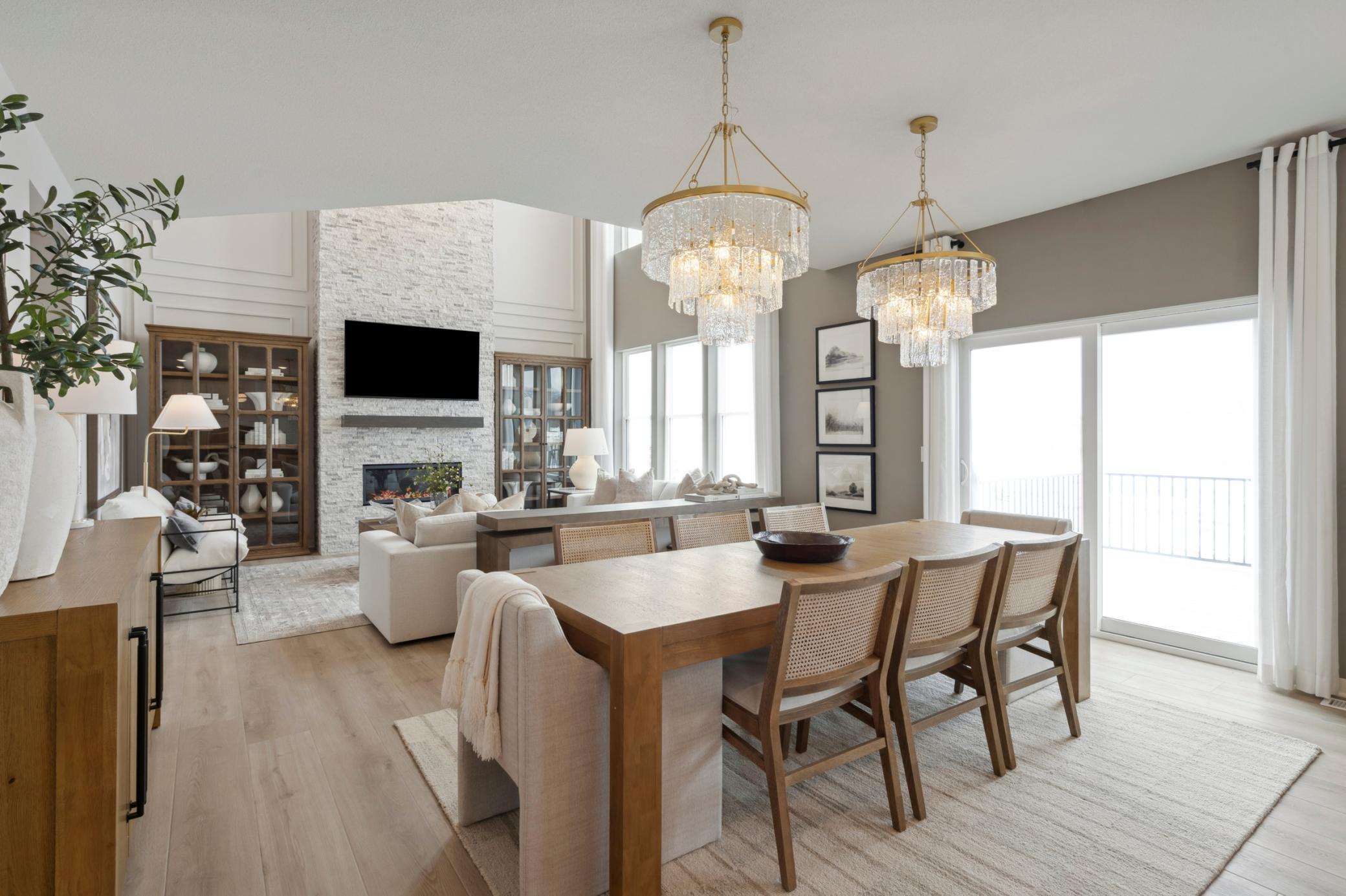 Open floorplan creates a seamless connection between the family room, kitchen, and dining areas—ideal for entertaining and family togetherness.