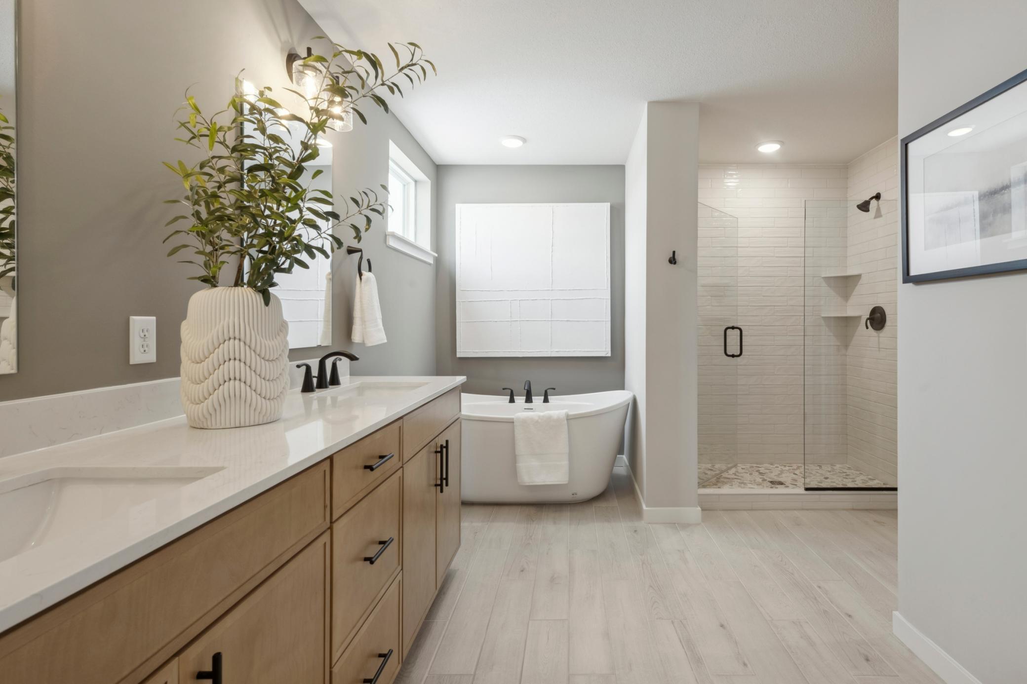 Beautifully designed primary ensuite bathroom offering a private, spa-like retreat complete with a spacious layout and high-end finishes.