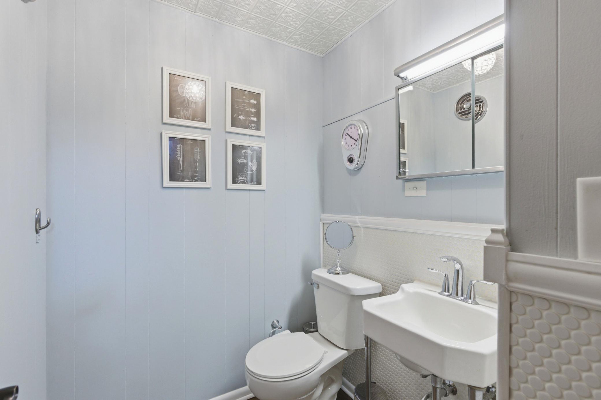 Lower level half bath.