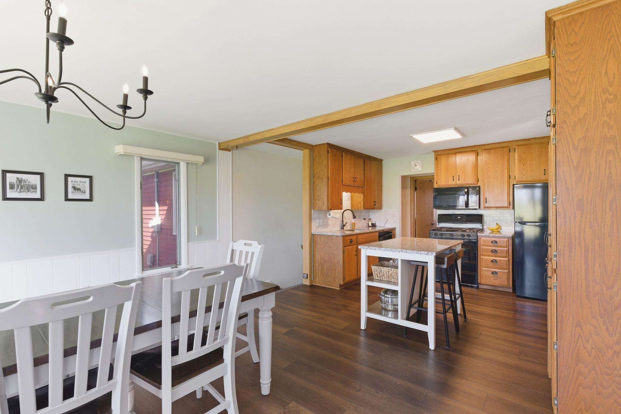 Island provides extra storage.