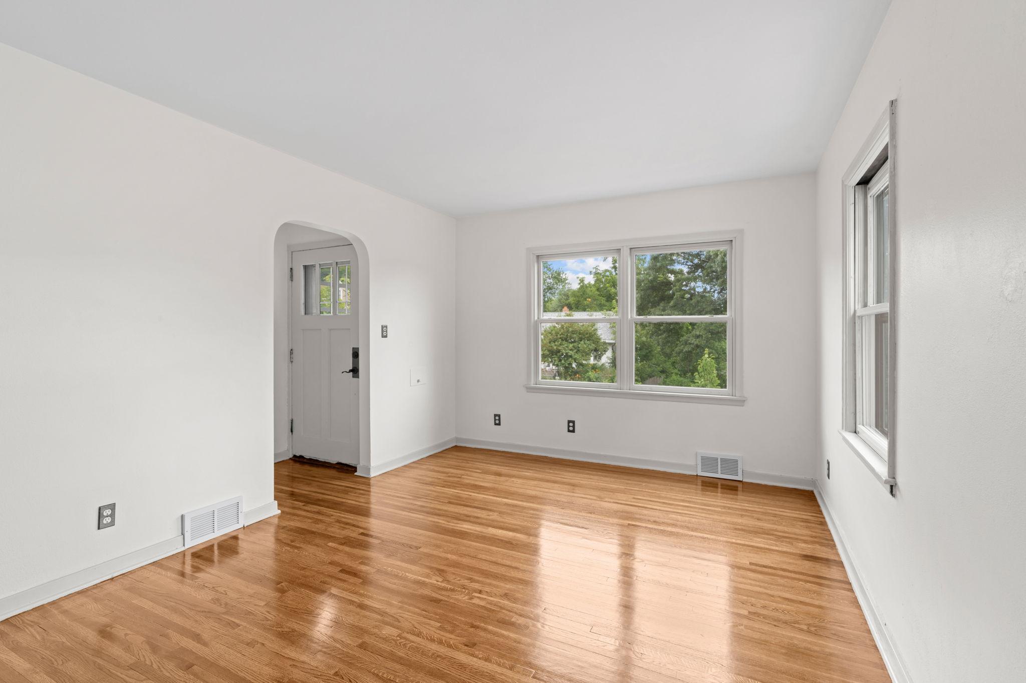 Gleaming hardwoods- just refinished- and gorgeous paint scheme!