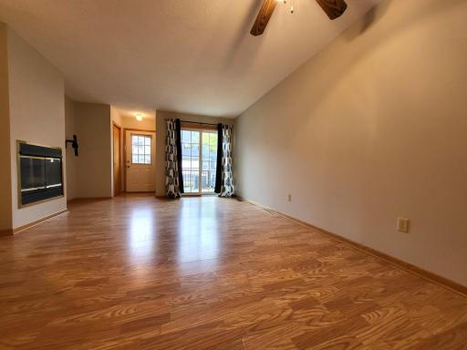 Living room with sliding door access to patio
