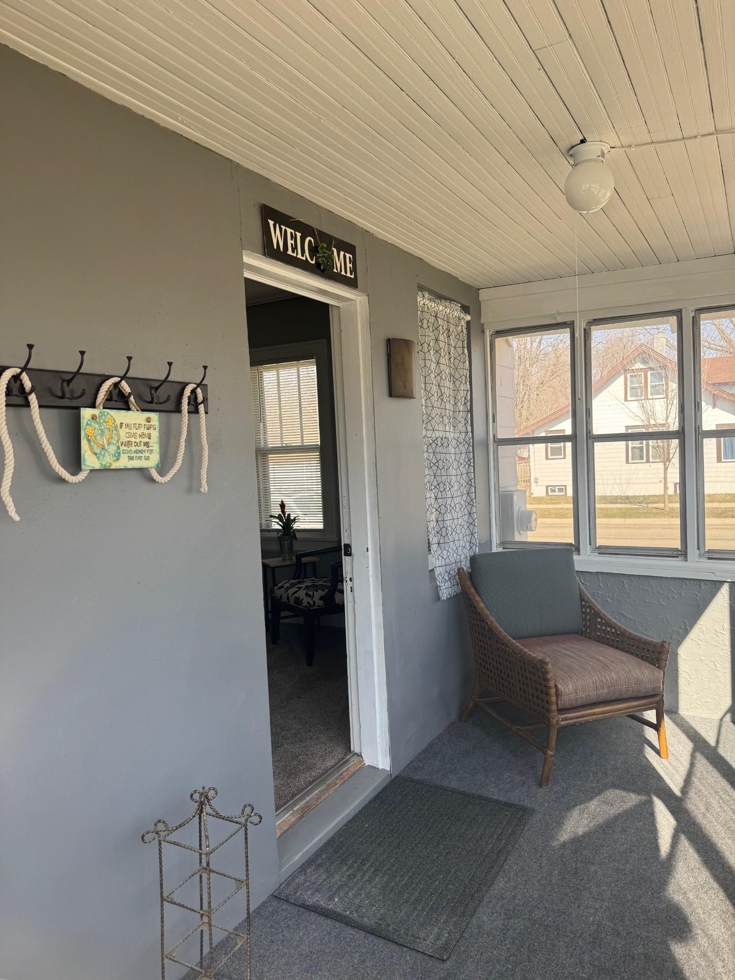 Sunny, welcoming front porch