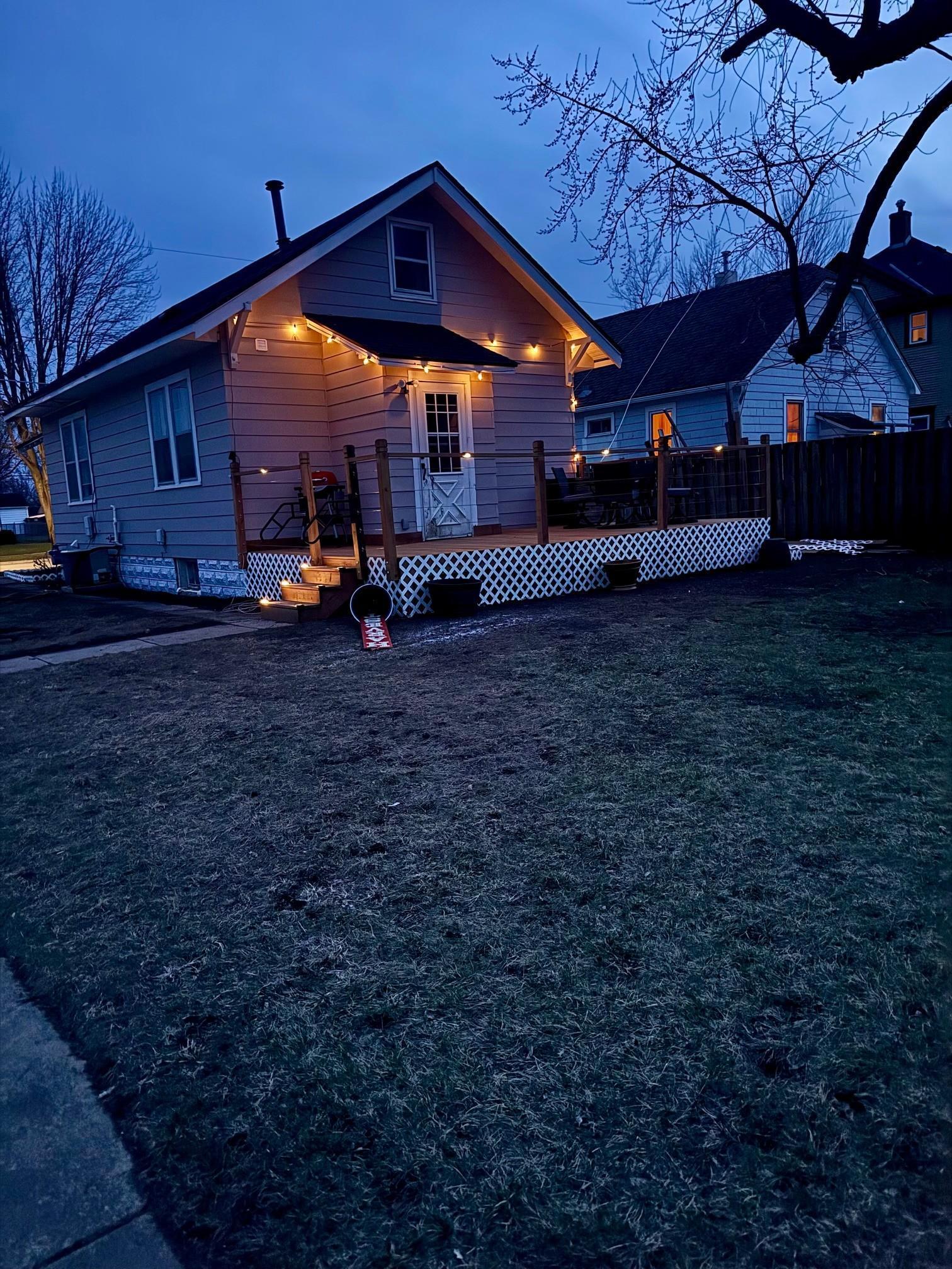 Evening back yard view